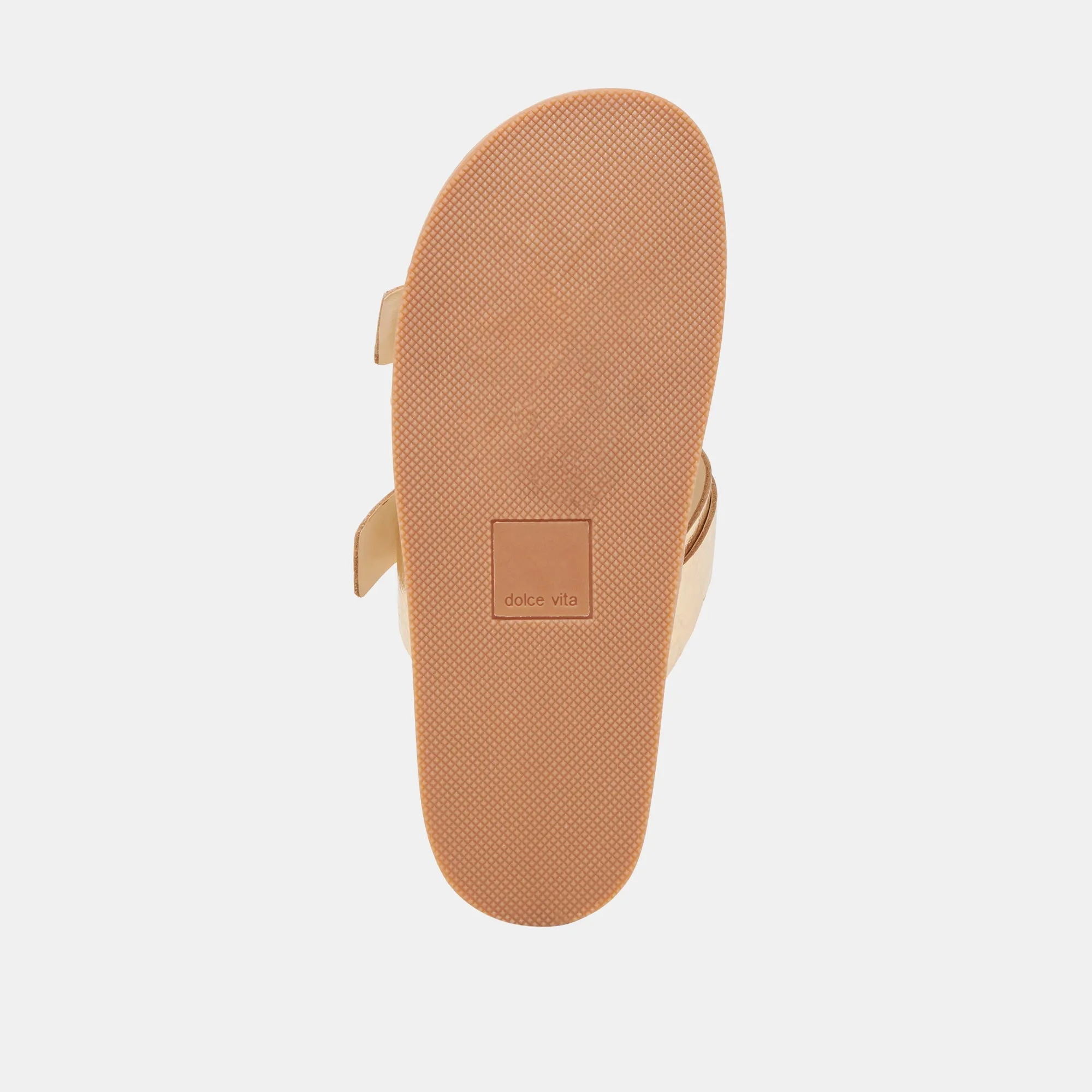 SANDALES SOYA EN CUIR VIEILLI DORÉ