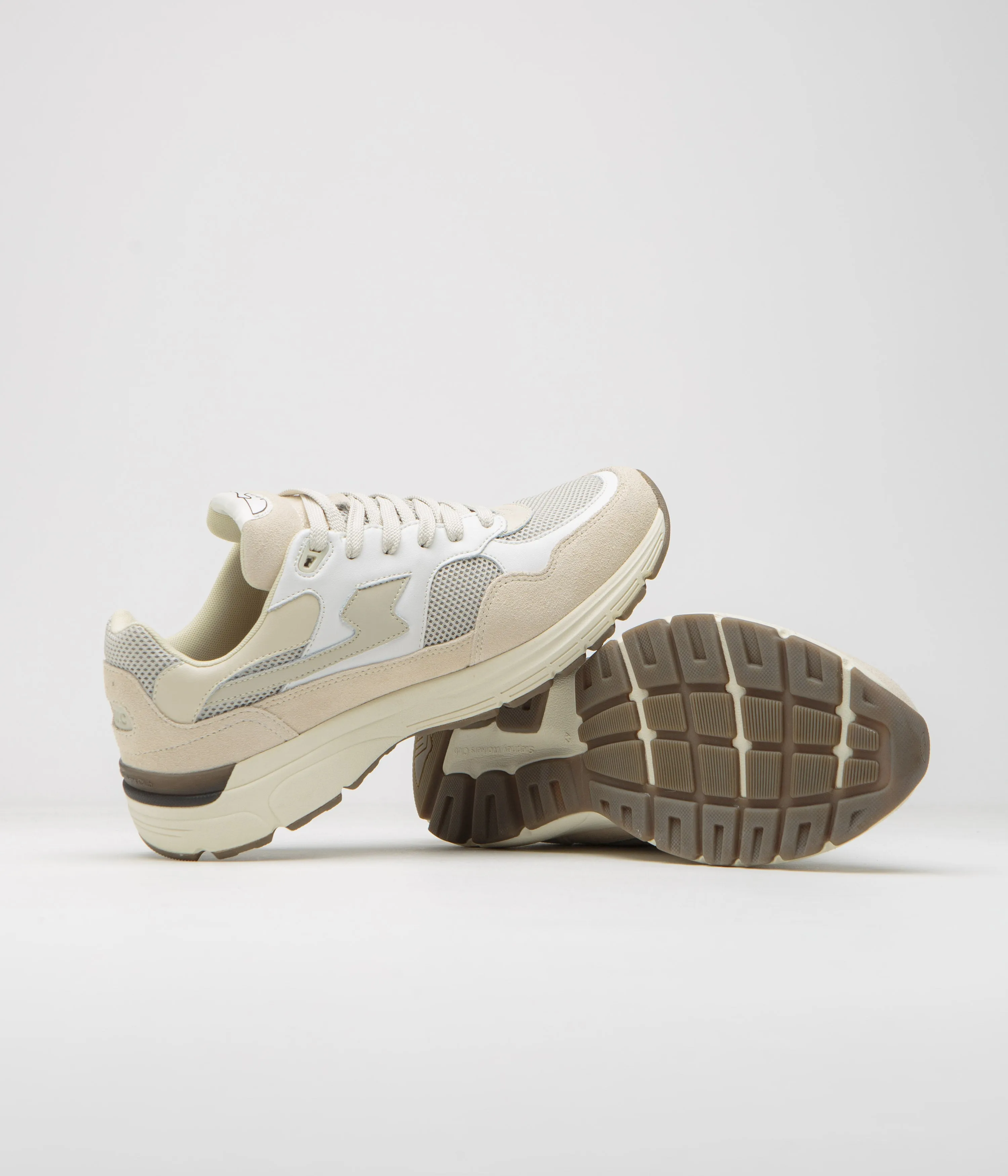 Stepney Workers Club Chaussures en Suède Amiel S-Strike - Blanc Écru Stepney Workers Club