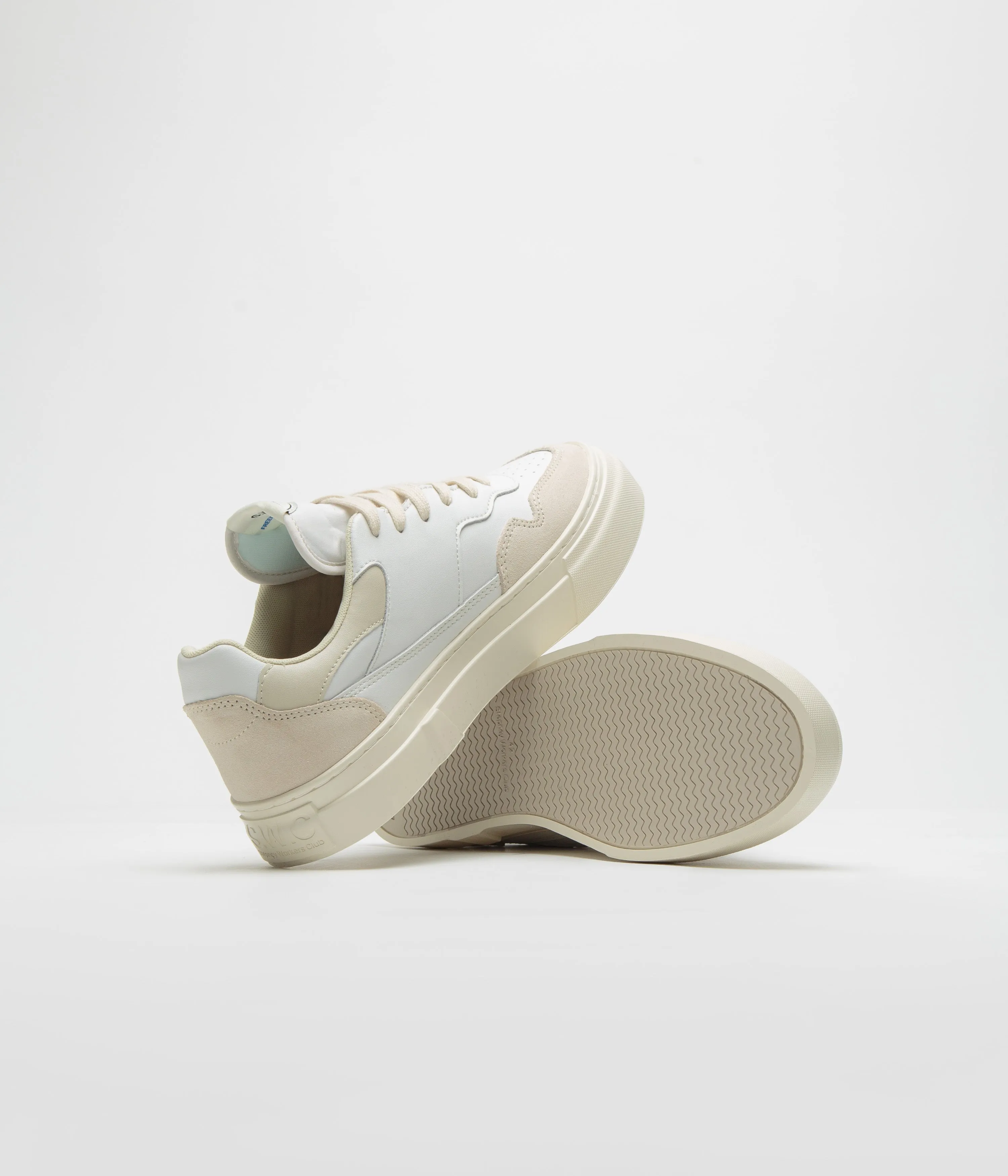 Stepney Workers Club Chaussures en Cuir Perlé - Blanc Printemps Stepney Workers Club Chaussures