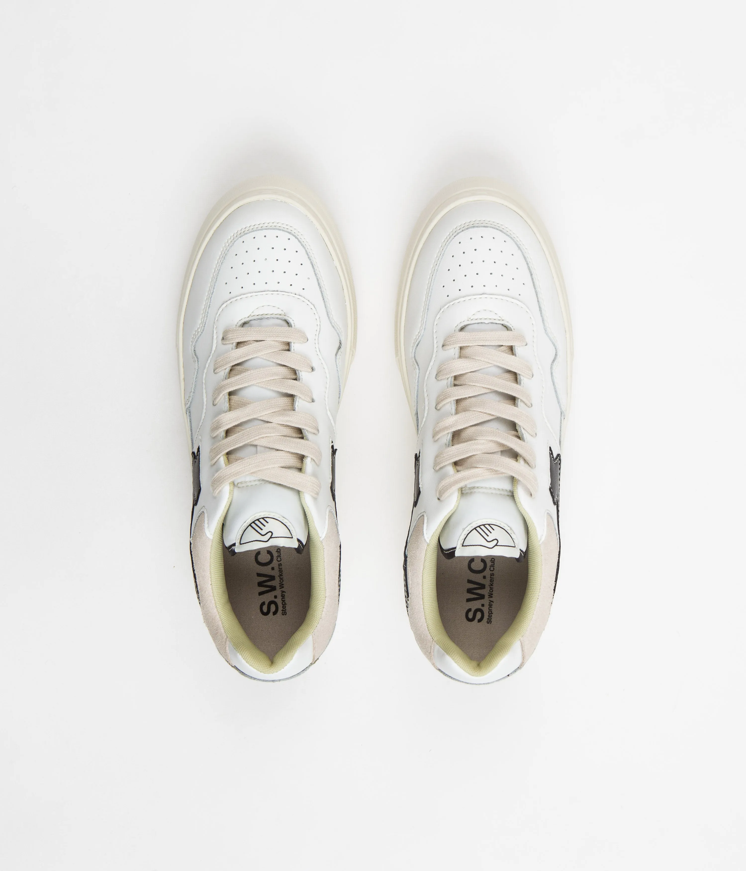 Stepney Workers Club Chaussures en cuir Pearl S-Strike - Blanc / Noir Chaussures Stepney Workers Club