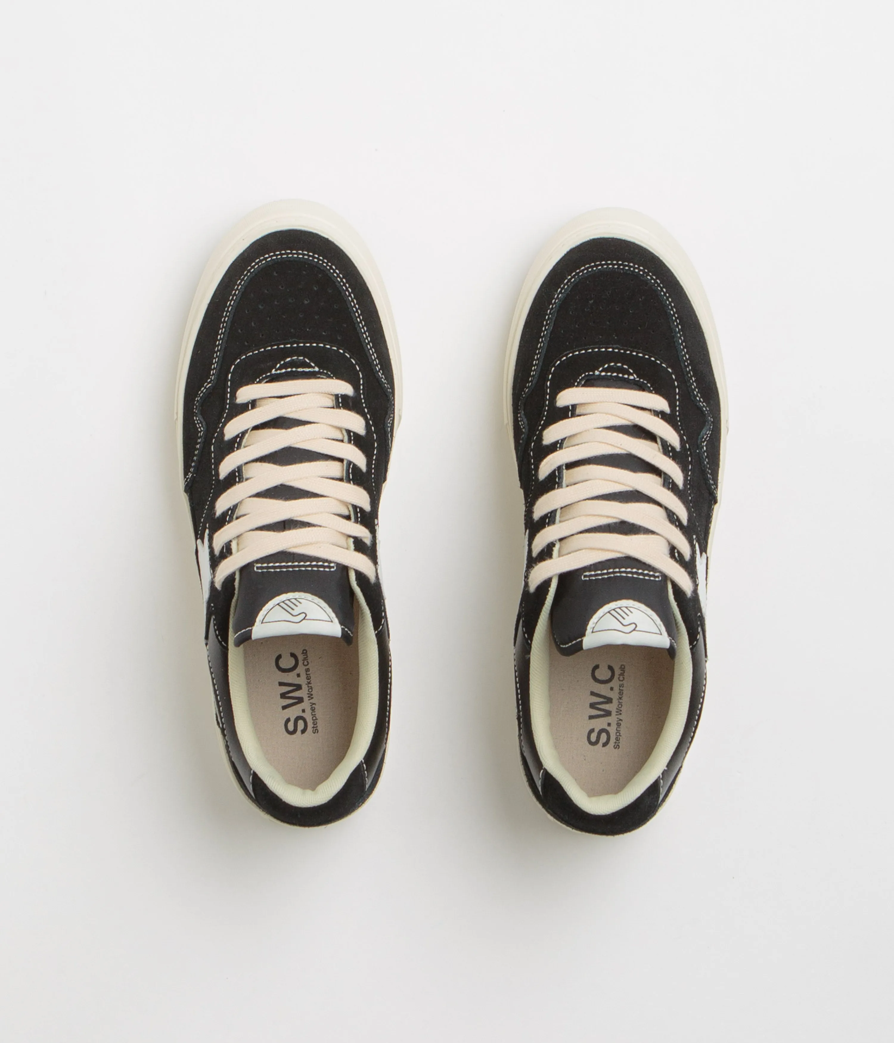Stepney Workers Club Chaussures en daim Pearl S-Strike - Noir / Blanc Stepney Workers Club Chaussures