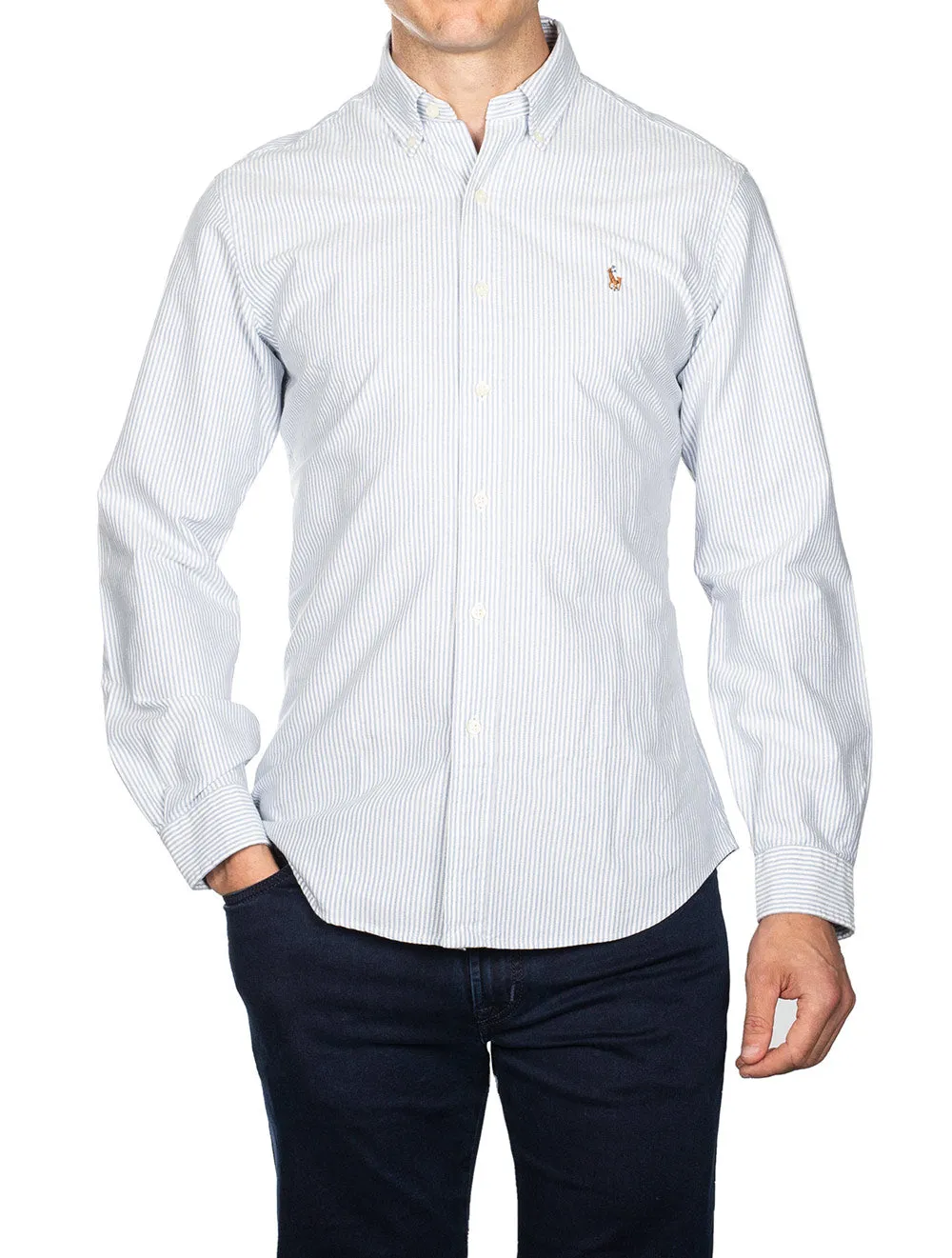 Chemise à rayures B/d Bleue