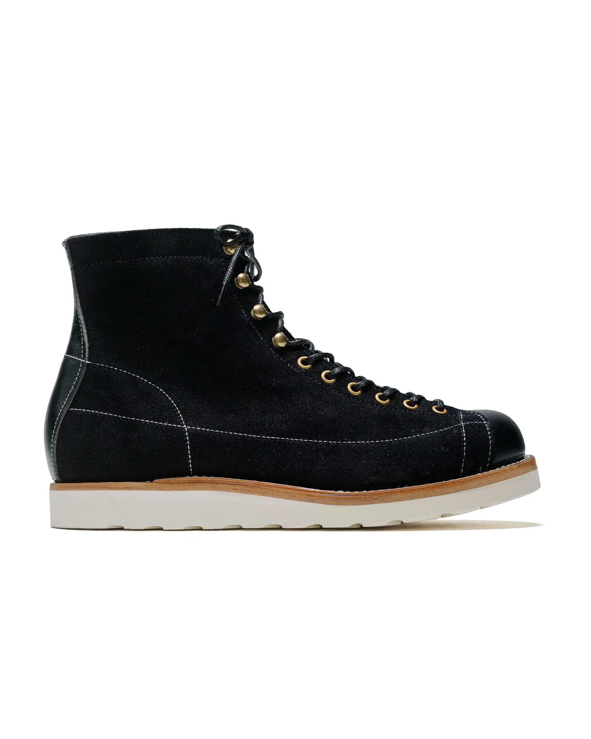 Les bottes de travail Ten Mile MA24009 de The Real McCoy's / Cuir Rough Out Noir