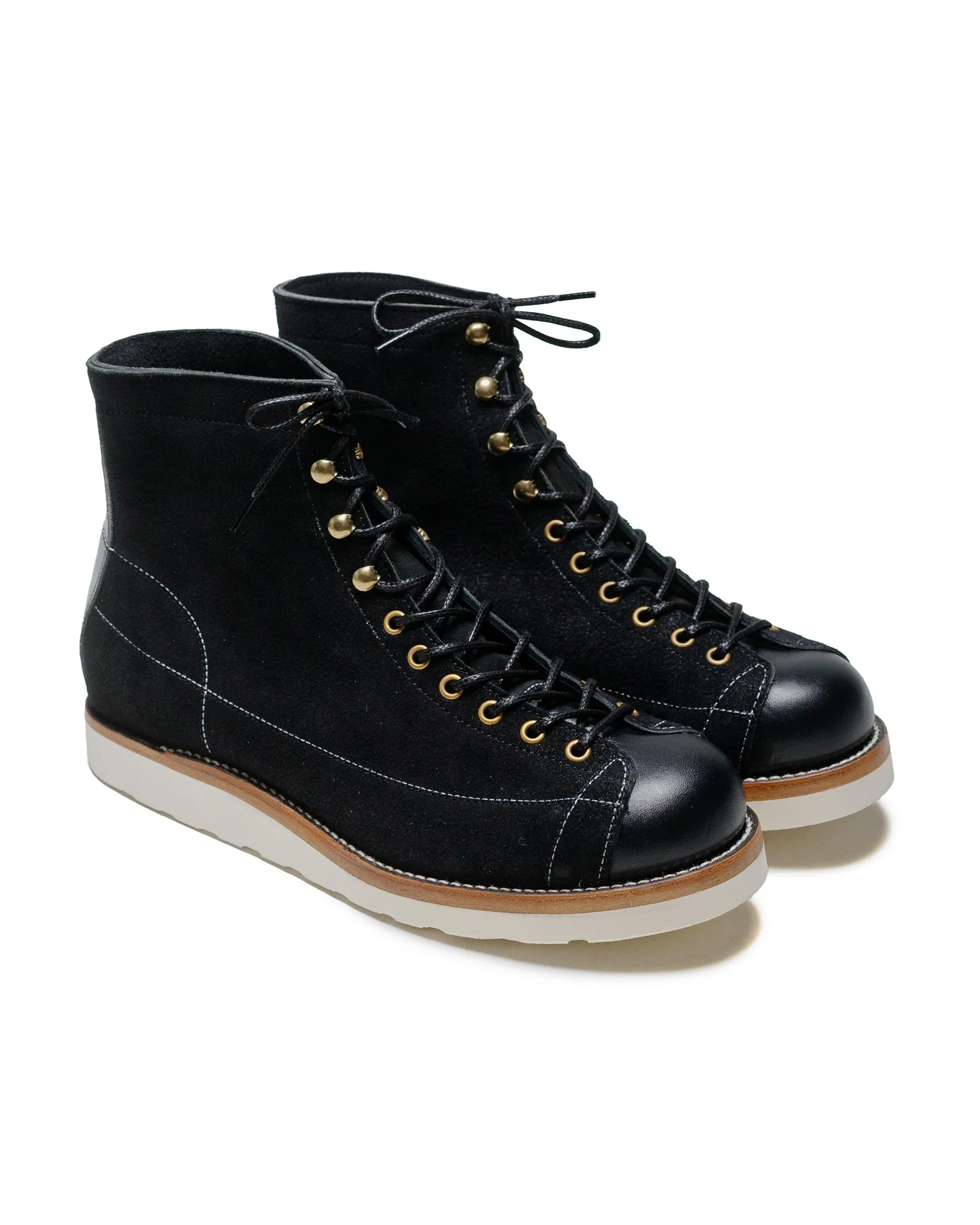 Les bottes de travail Ten Mile MA24009 de The Real McCoy's / Cuir Rough Out Noir