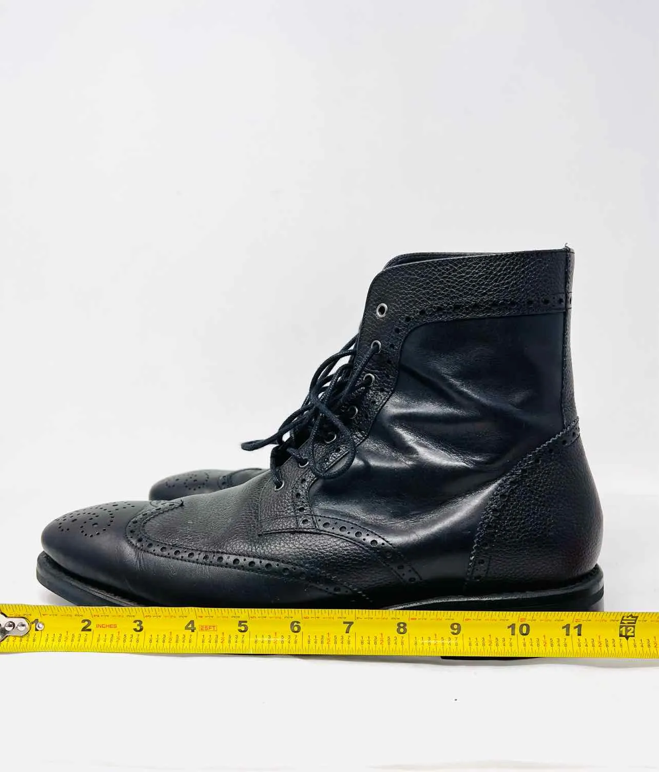 Chaussures Bottes Homme en Cuir Noir à Lacets Taille 9.5 Jeudi