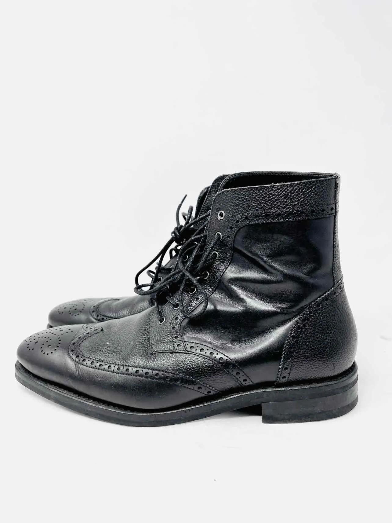 Chaussures Bottes Homme en Cuir Noir à Lacets Taille 9.5 Jeudi