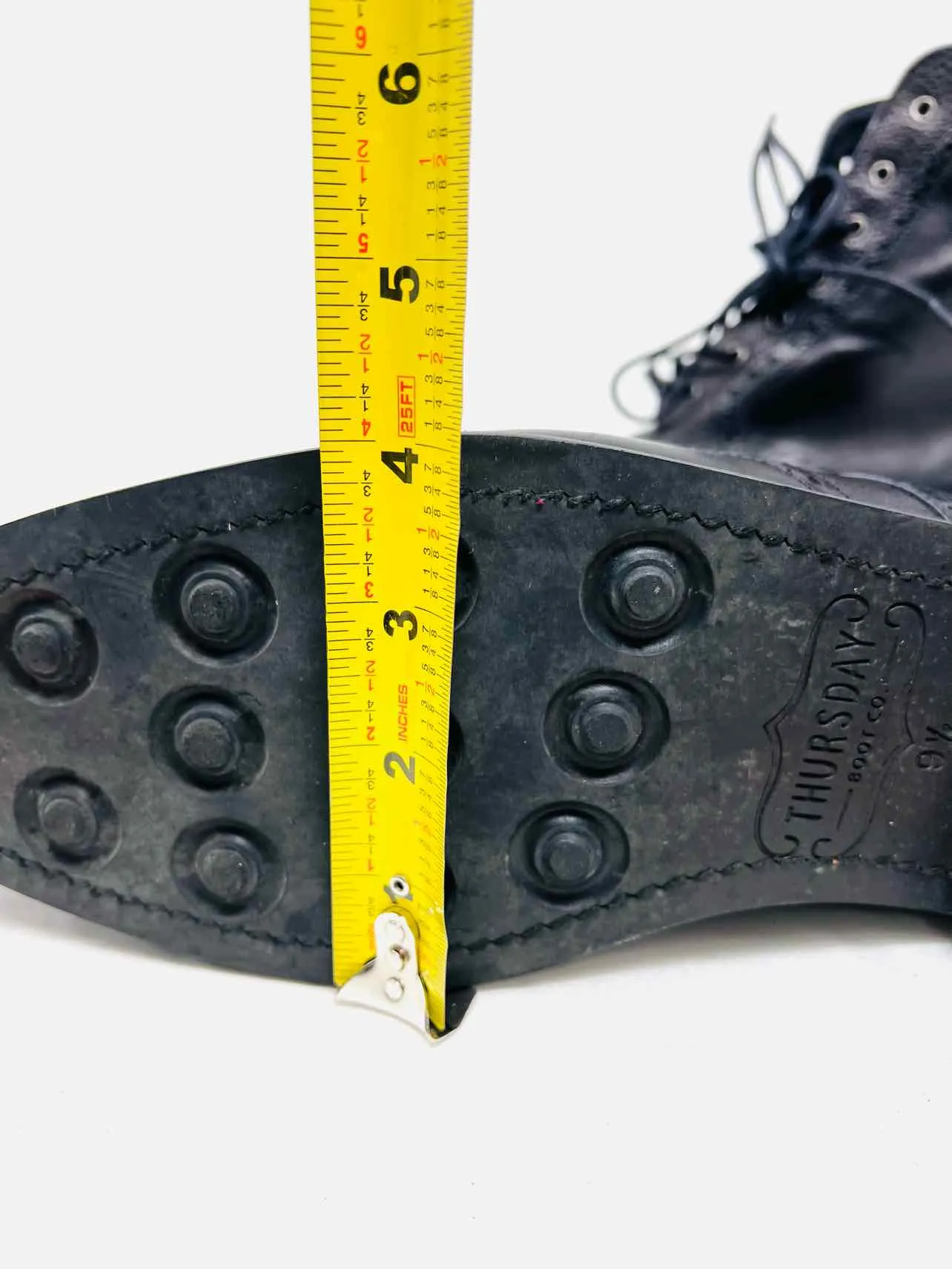Chaussures Bottes Homme en Cuir Noir à Lacets Taille 9.5 Jeudi