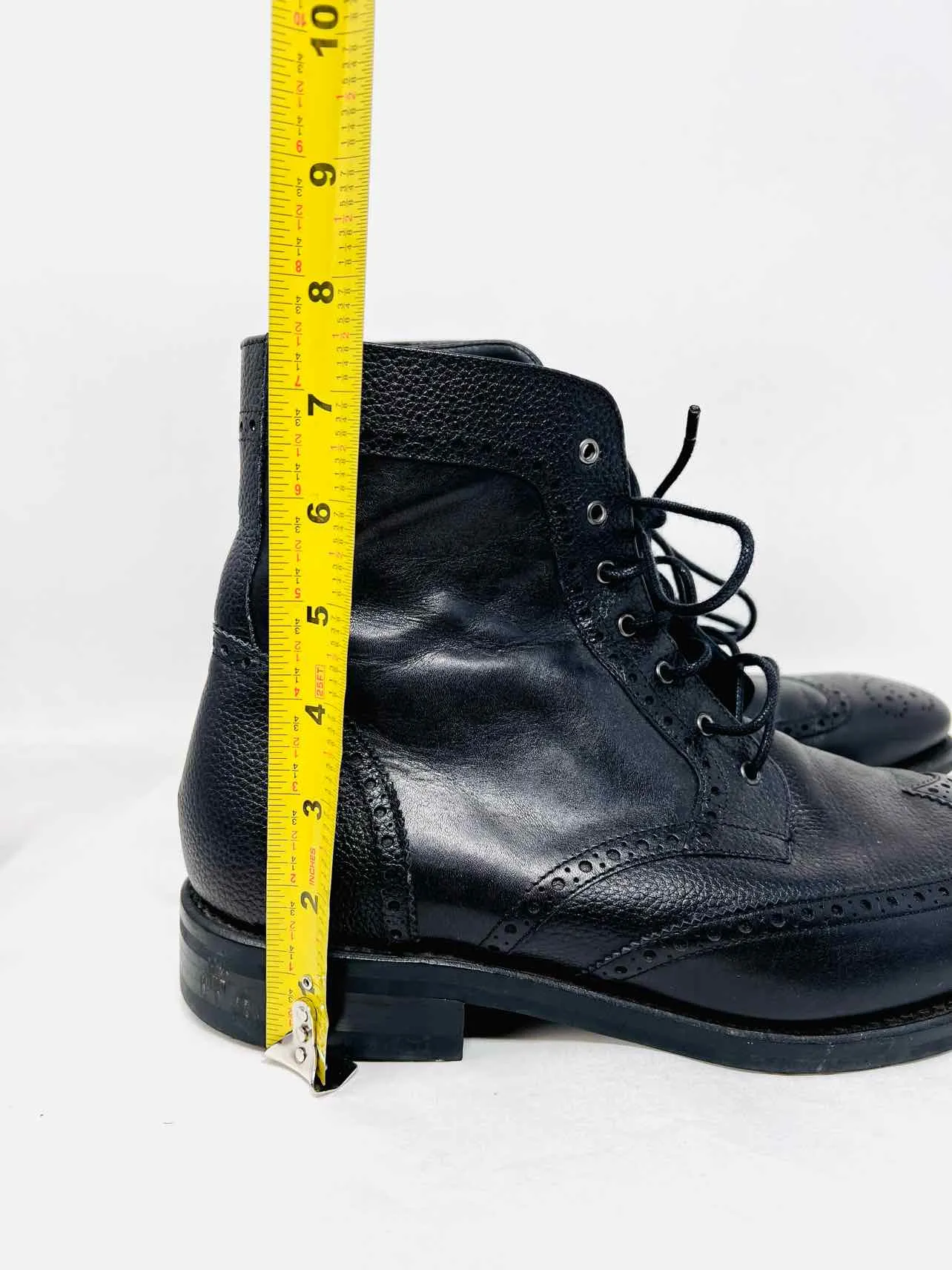 Chaussures Bottes Homme en Cuir Noir à Lacets Taille 9.5 Jeudi