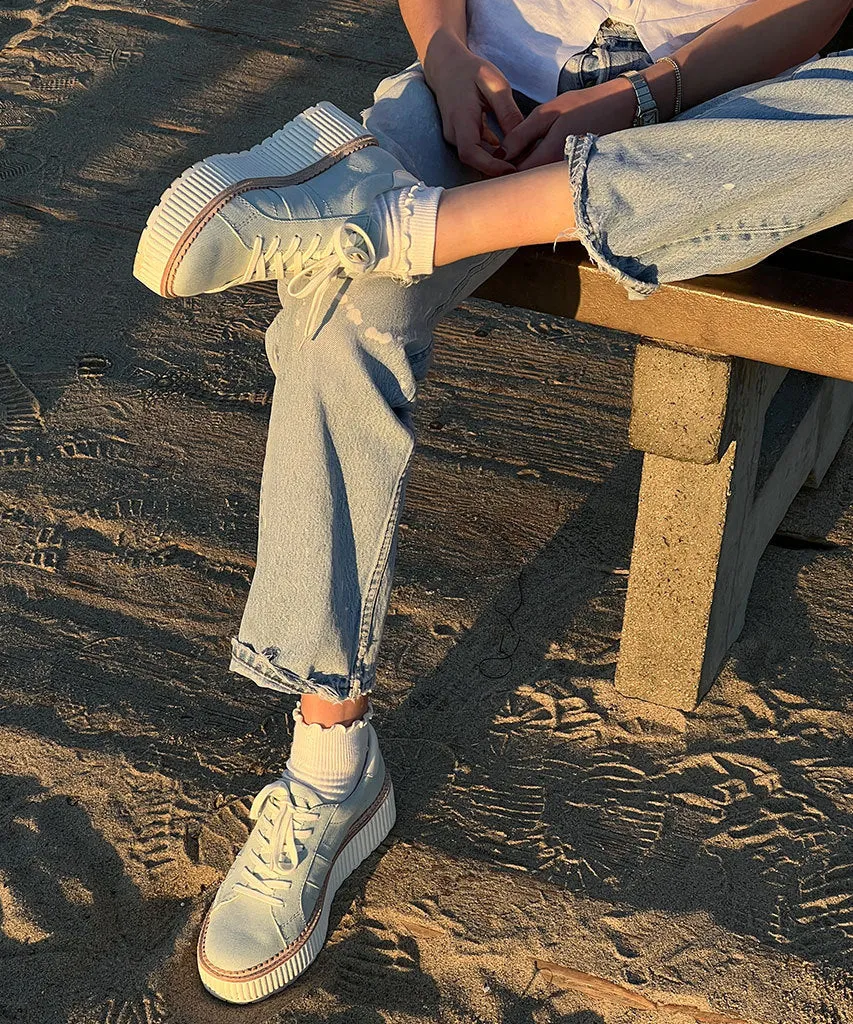 BASKETS TIGER JEAN BLEU CLAIR