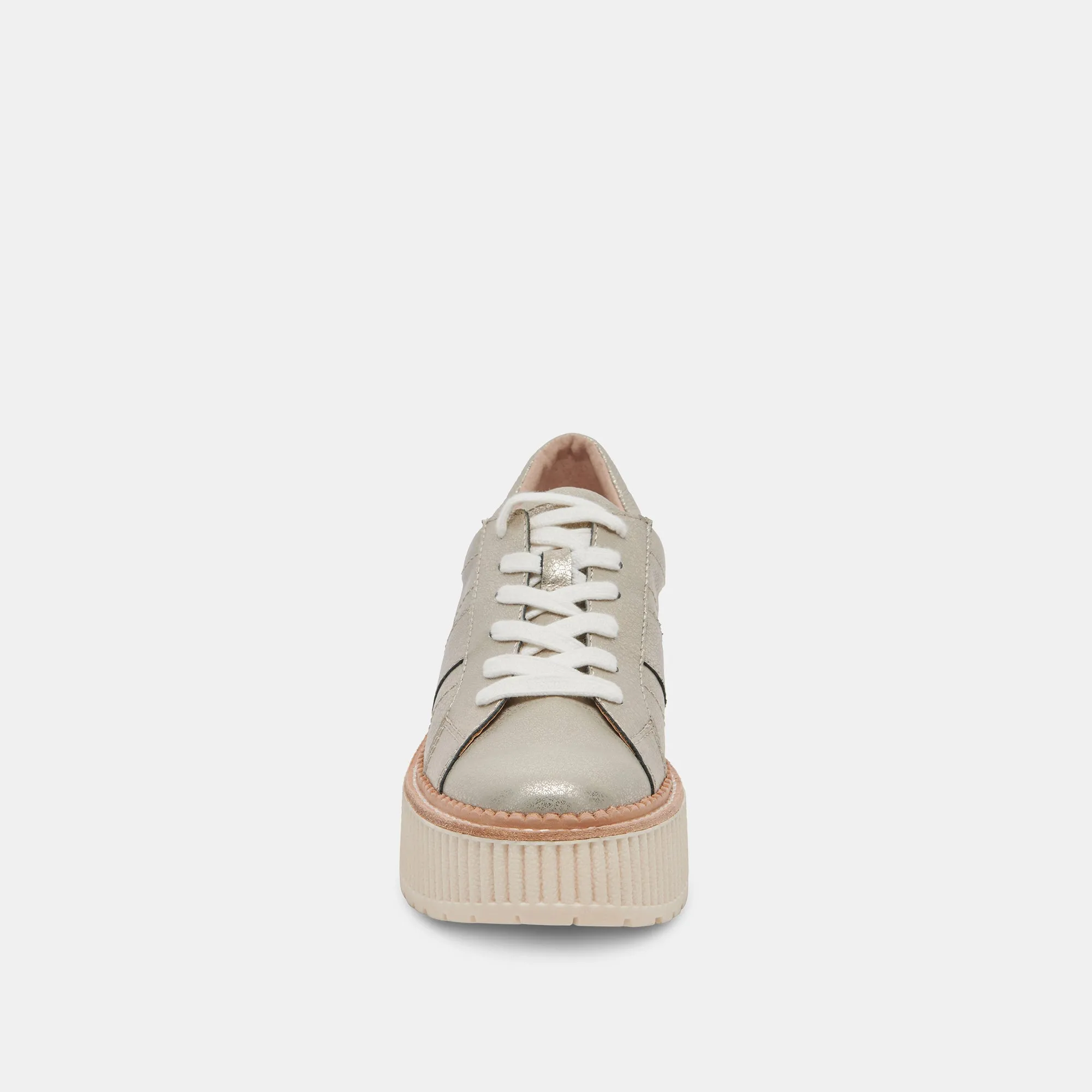 BASKETS TIGER CUIR OR CLAIR