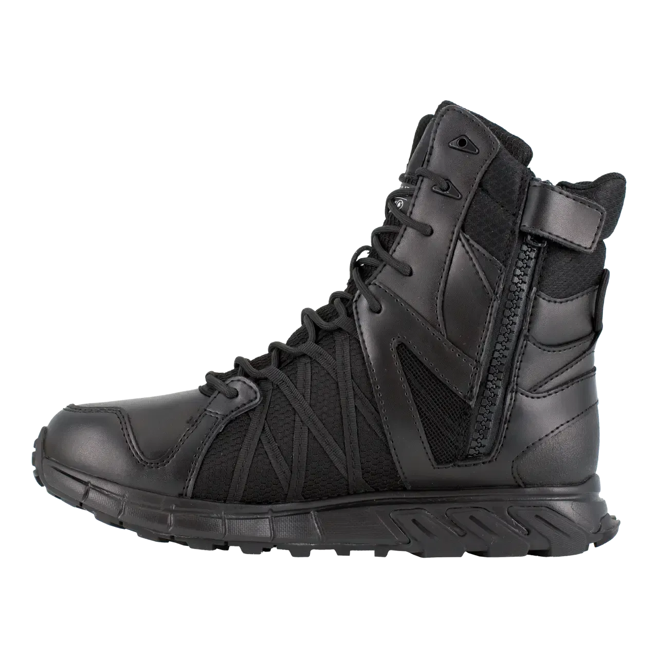 Botte tactique Trailgrip 8 pouces à embout souple, imperméable, isolée, avec fermeture éclair latérale, noire