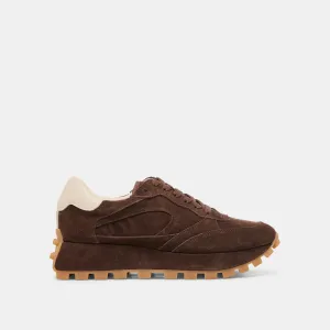TRICIA SNEAKERS CUIR SUÉDÉ MARRON FONCÉ