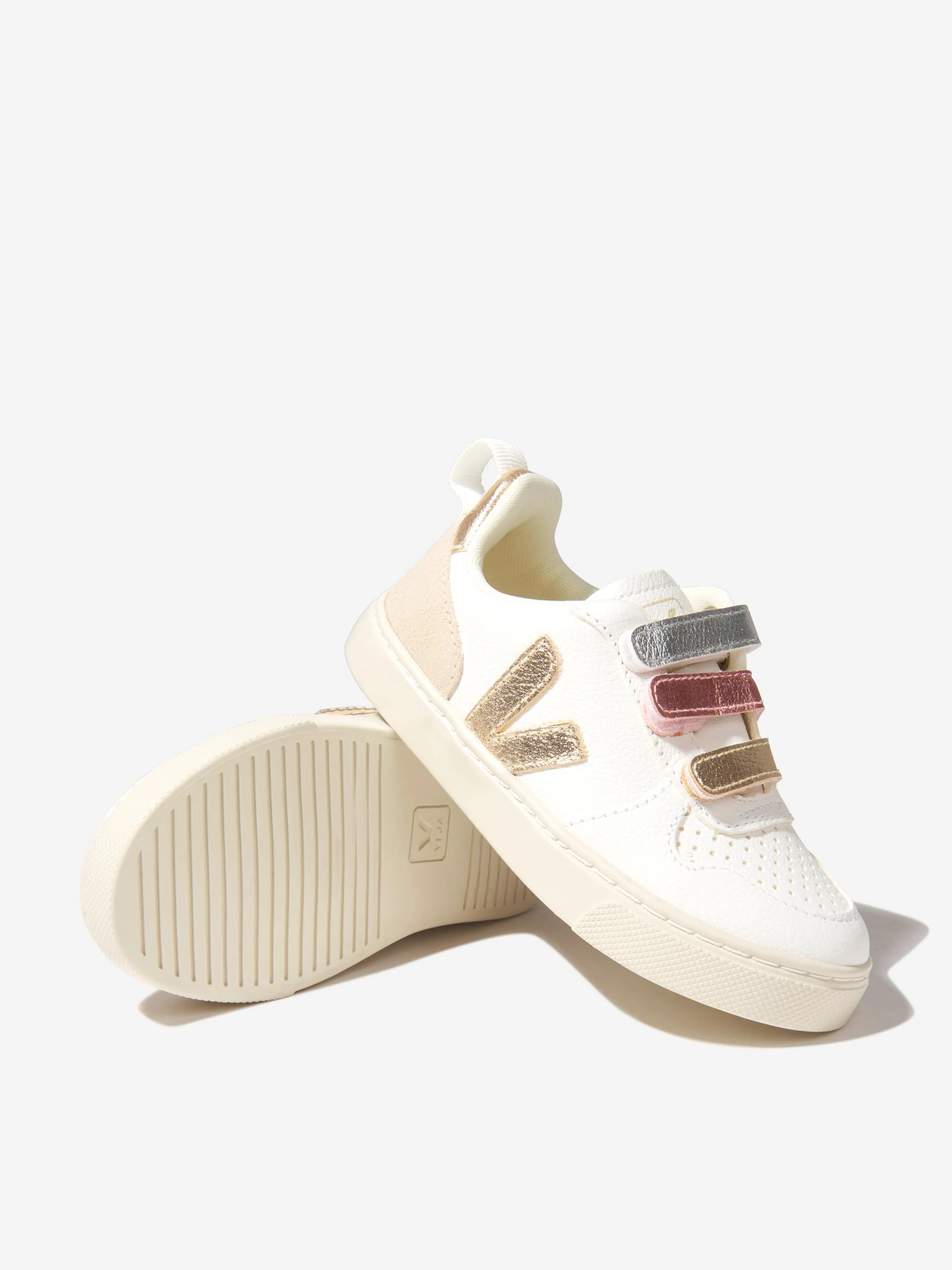 Veja Girls ChromeFree Leather V-10 Trainers Multicolore