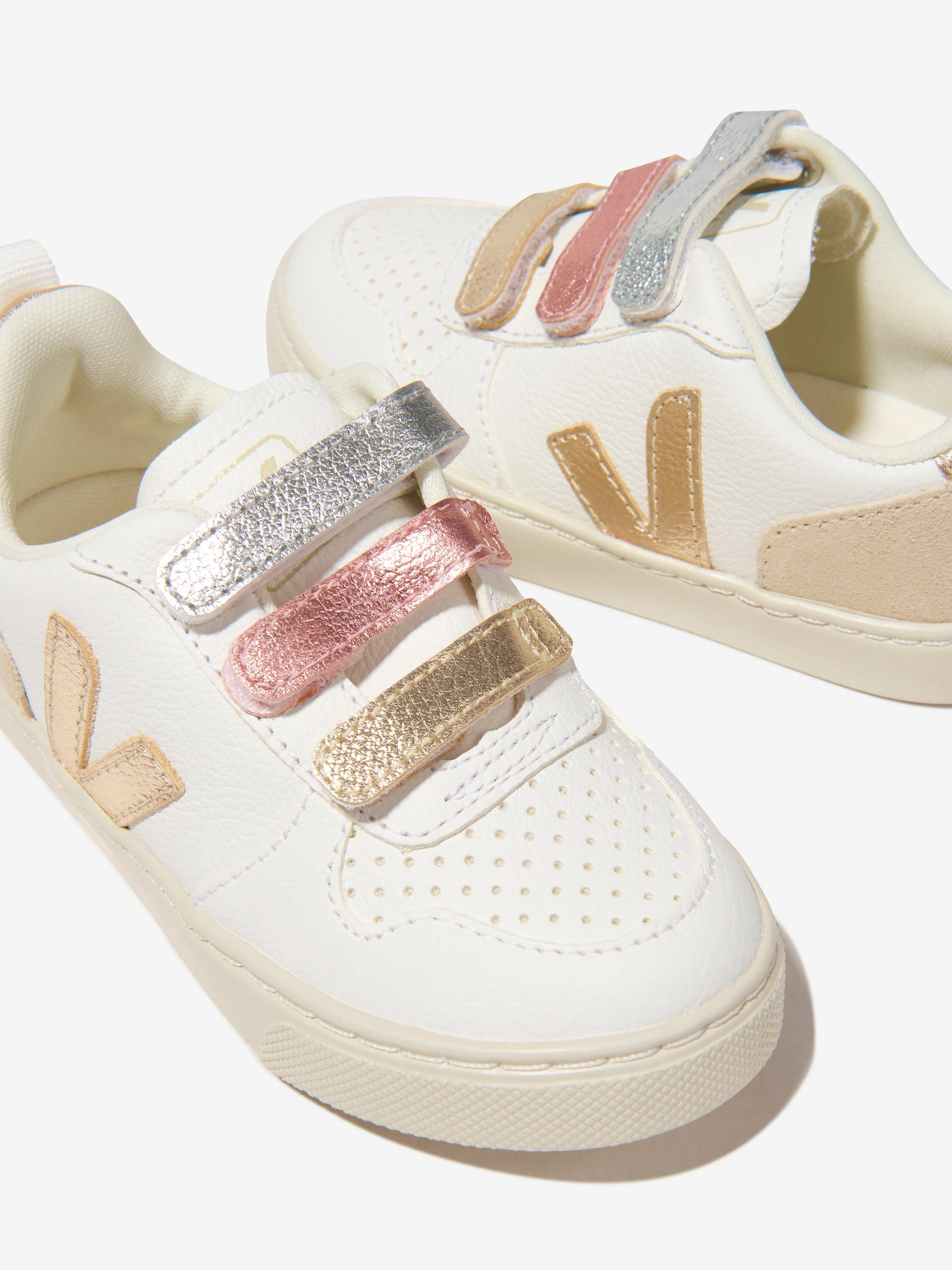 Veja Girls ChromeFree Leather V-10 Trainers Multicolore