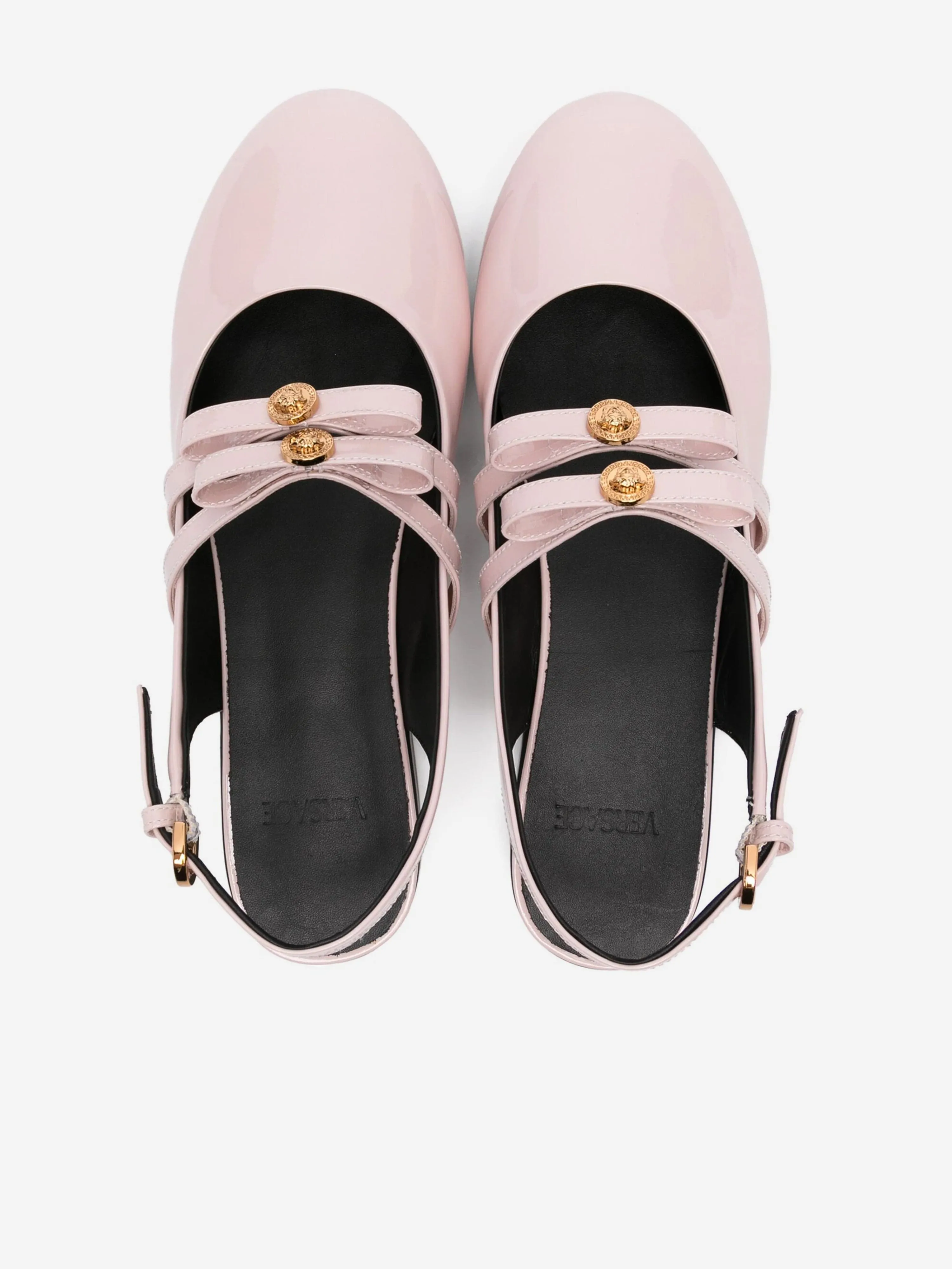 Sandales plates en cuir rose Versace pour filles