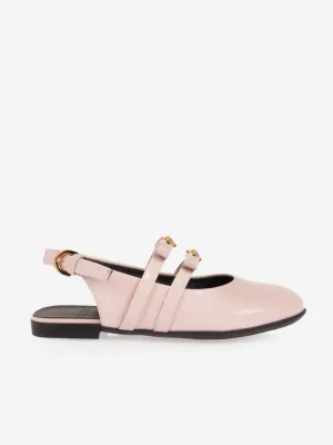Sandales plates en cuir rose Versace pour filles