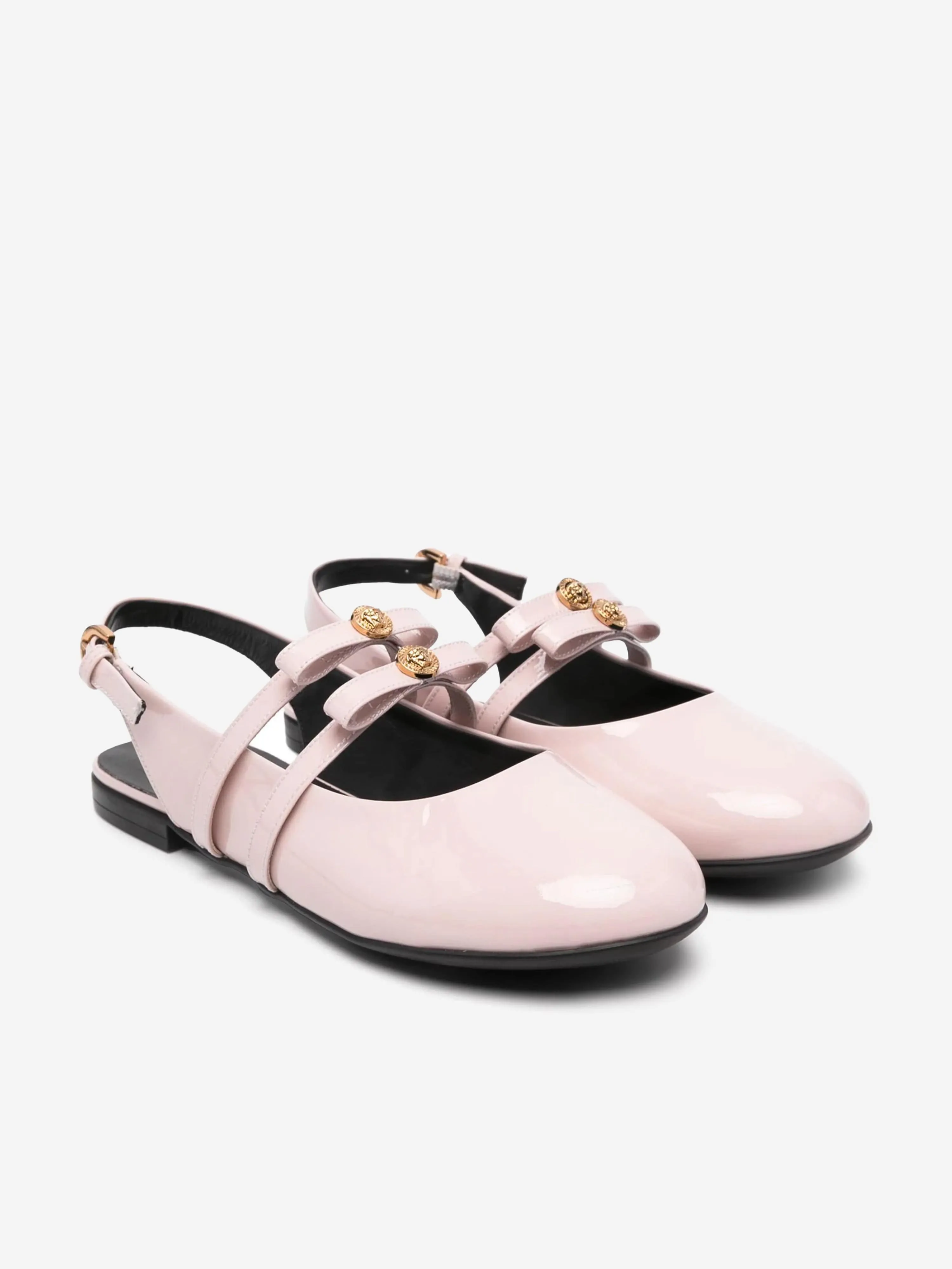 Sandales plates en cuir rose Versace pour filles