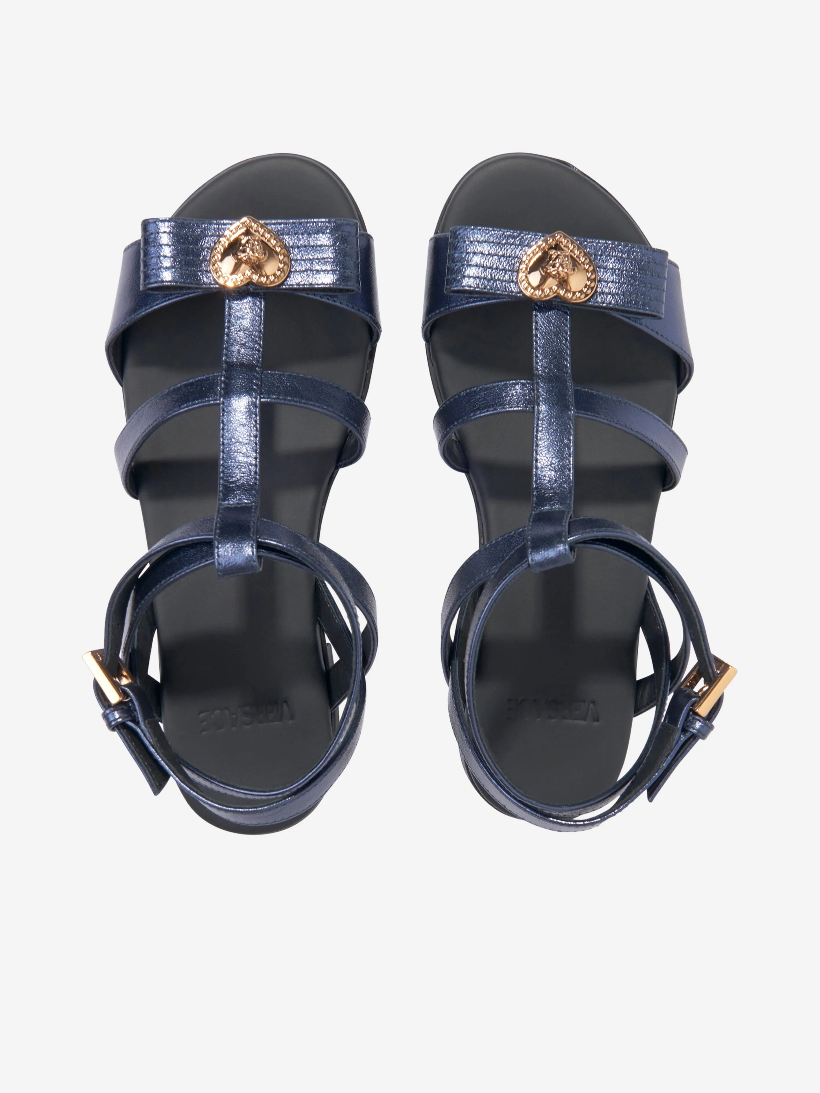 Sandales Versace Girls Medusa Heart en bleu marine