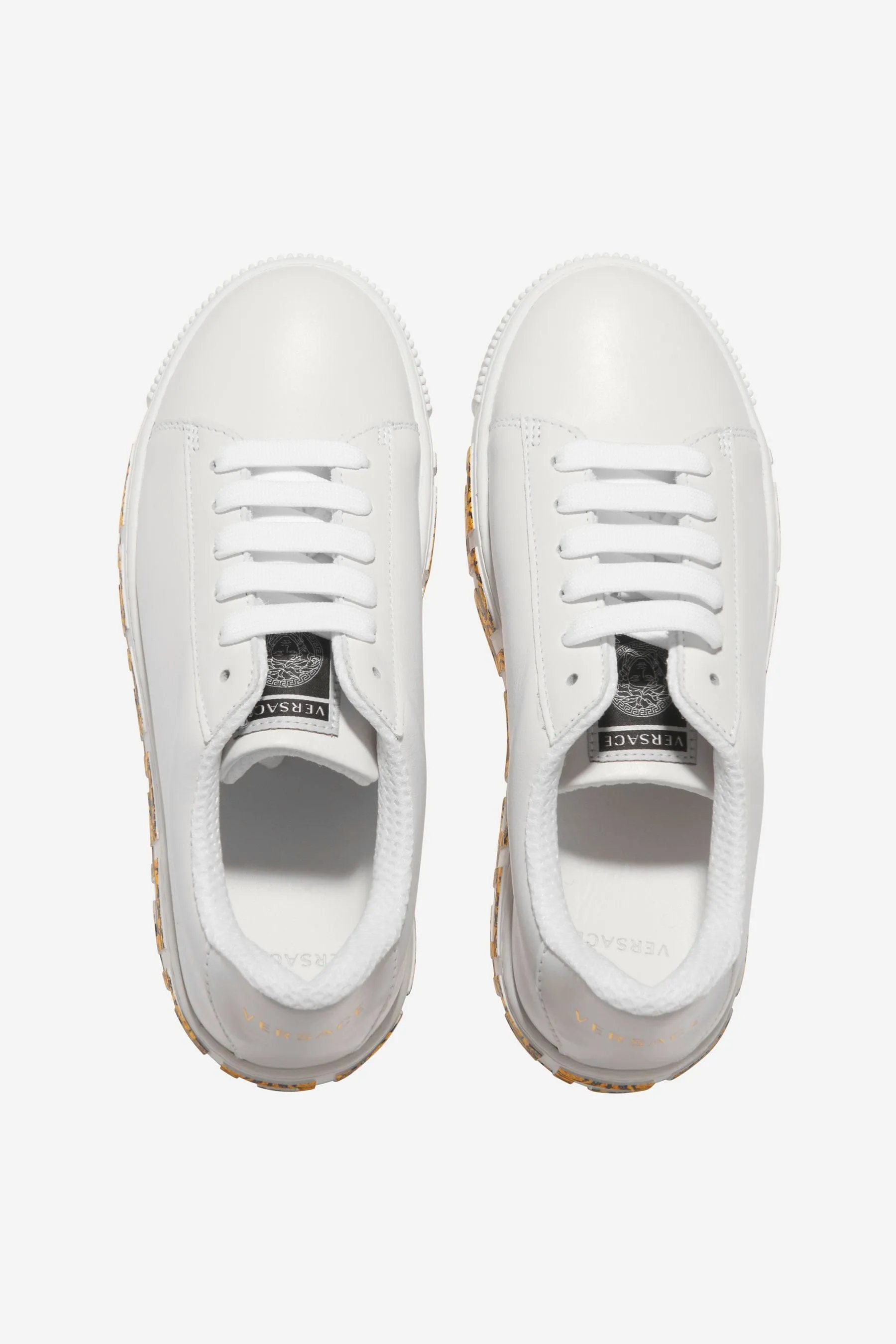 Baskets La Greca en cuir pour enfants Versace