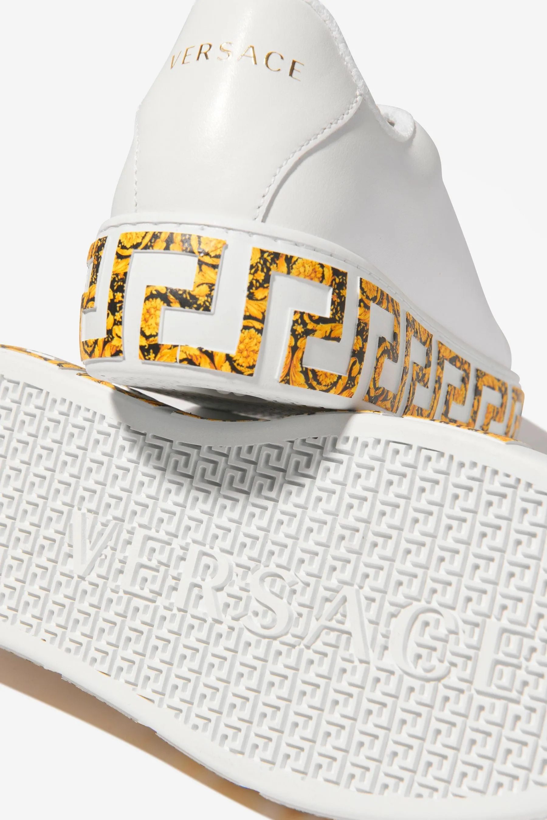 Baskets La Greca en cuir pour enfants Versace
