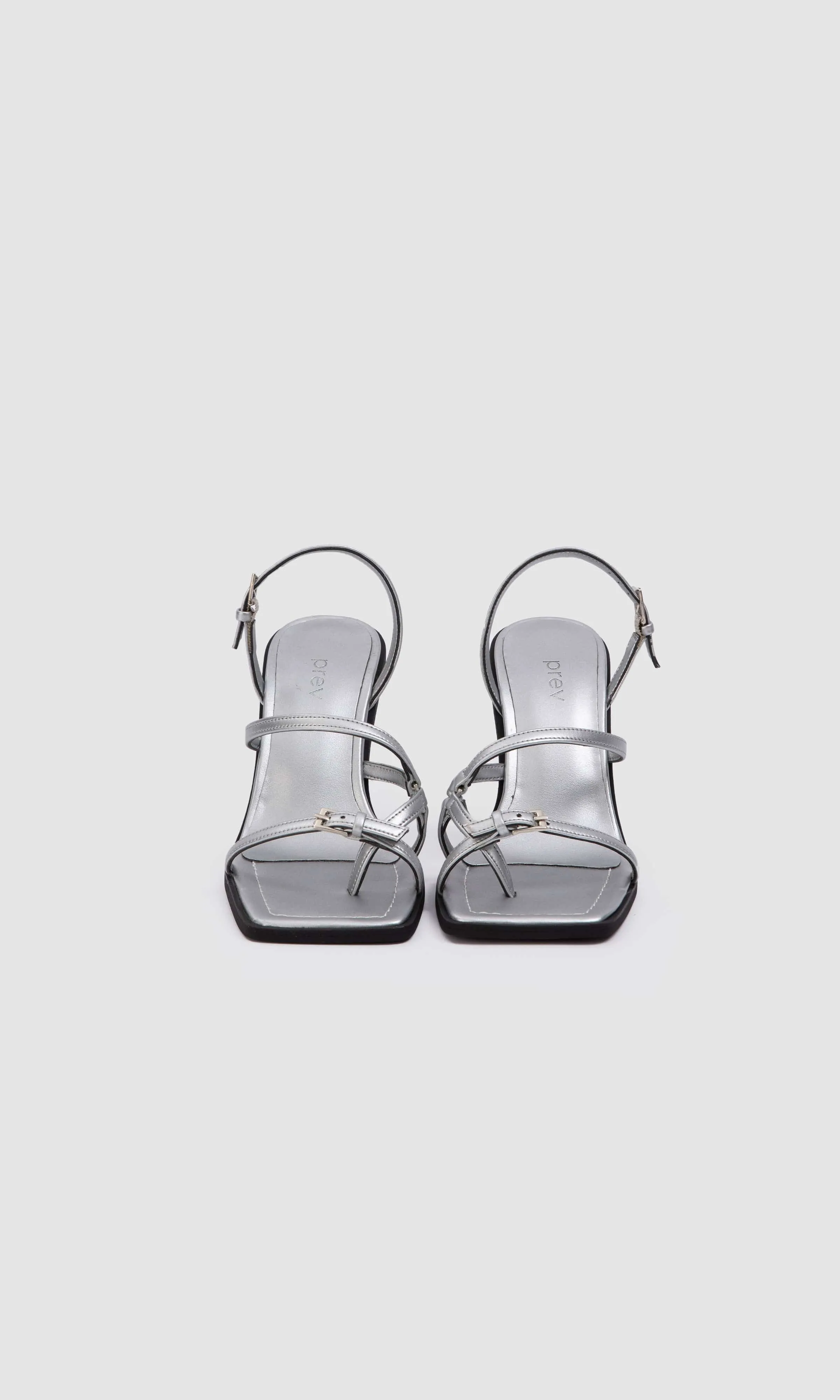 Sandales à talons en similicuir de pomme Vicki Vegan | Argenté