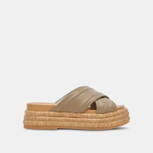 SANDALES WESLEE EN CUIR OLIVE