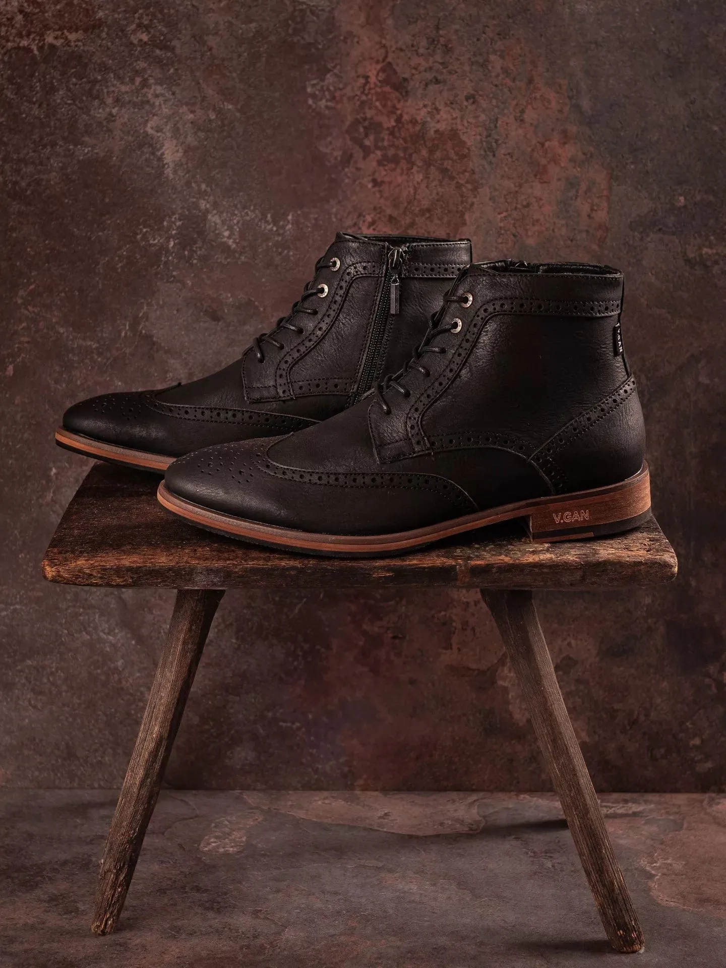 Bottes Richelieu en Simili-Cuir Vegan Wheat 2 pour Homme | Noir