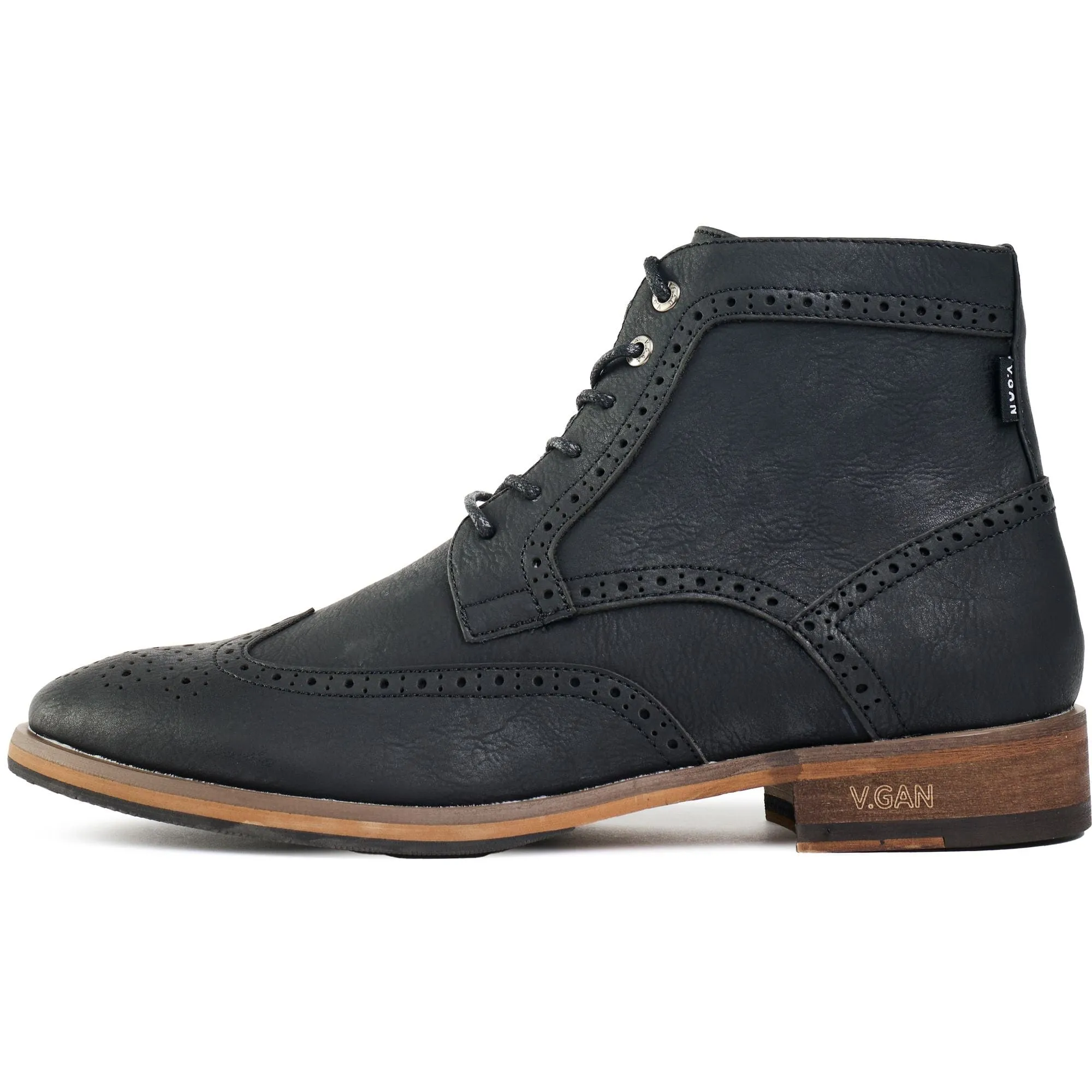 Bottes Richelieu en Simili-Cuir Vegan Wheat 2 pour Homme | Noir