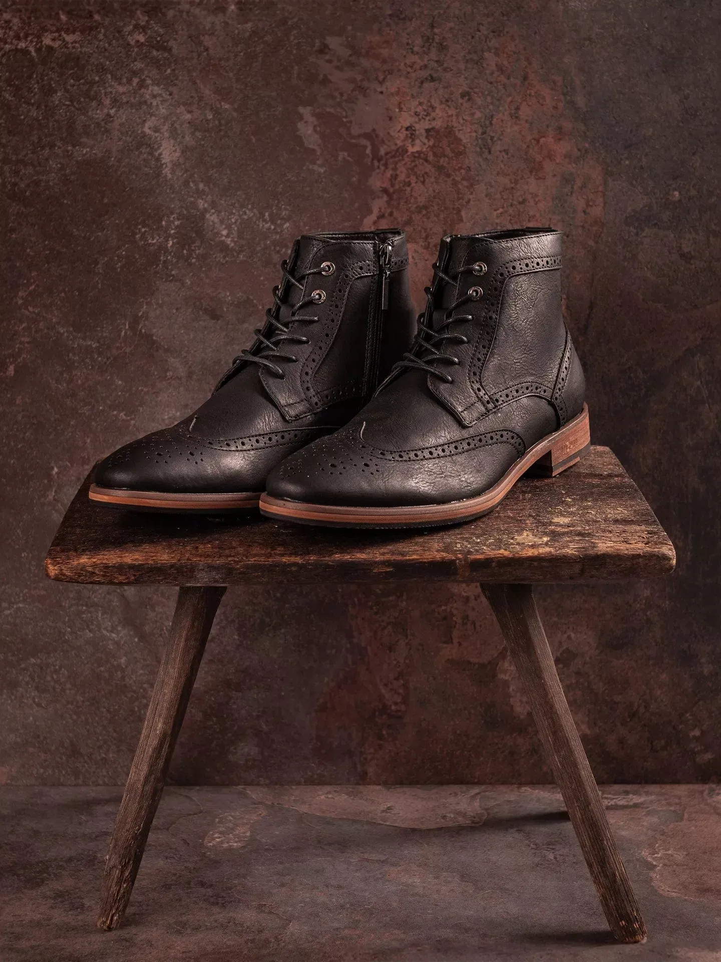 Bottes Richelieu en Simili-Cuir Vegan Wheat 2 pour Homme | Noir