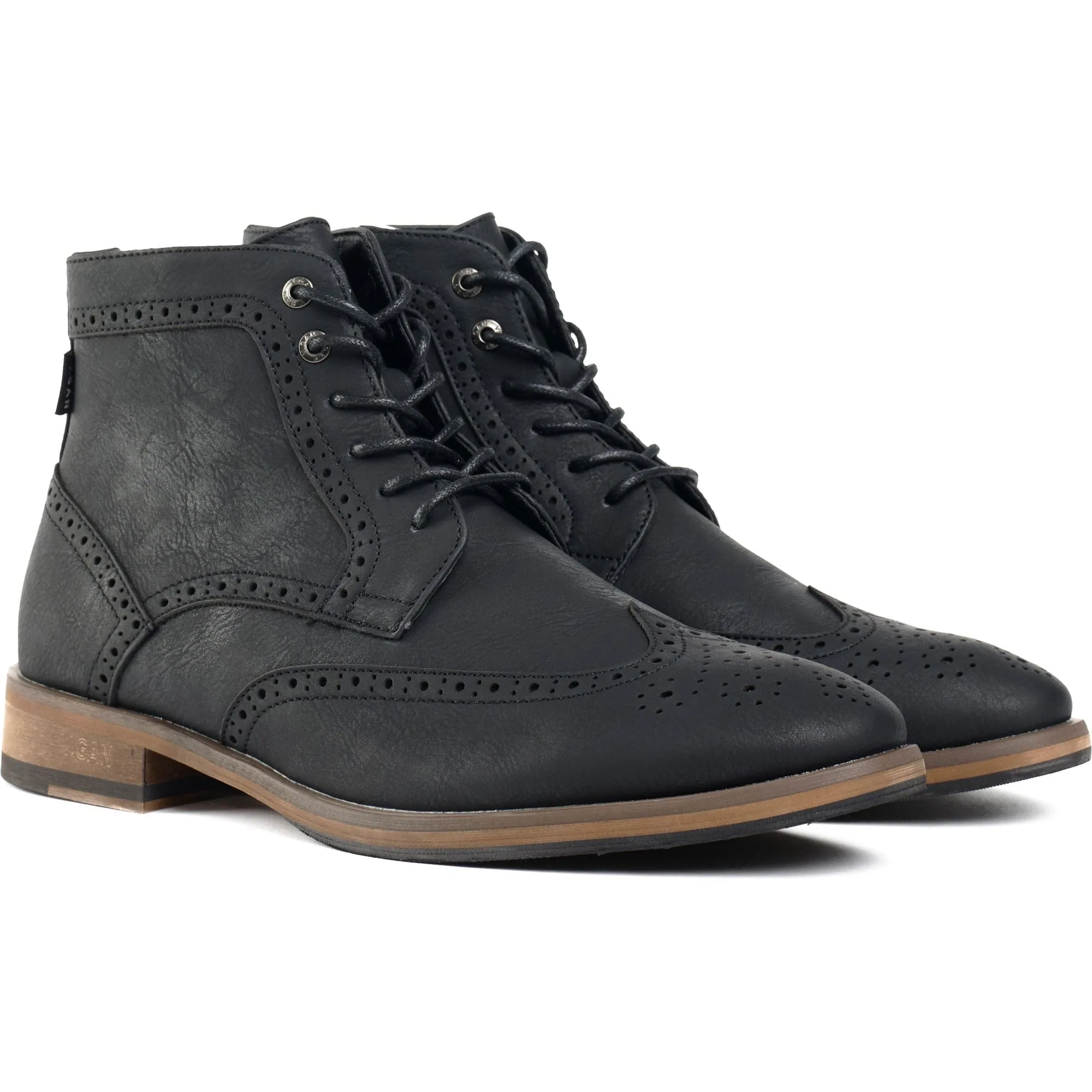 Bottes Richelieu en Simili-Cuir Vegan Wheat 2 pour Homme | Noir
