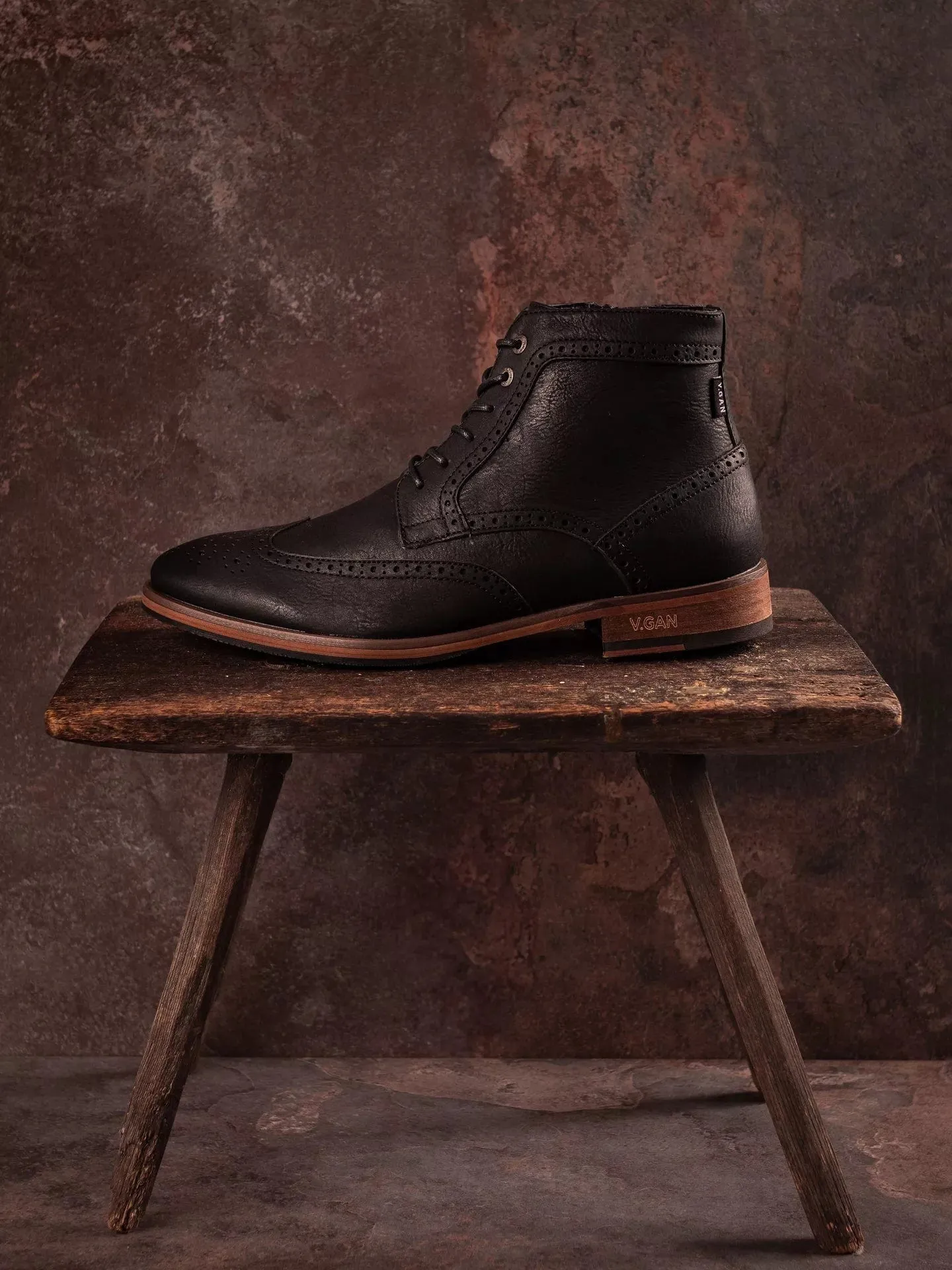 Bottes Richelieu en Simili-Cuir Vegan Wheat 2 pour Homme | Noir
