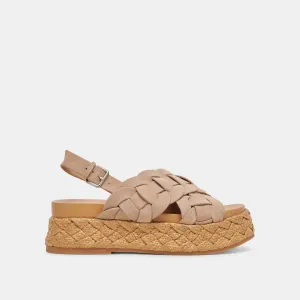 SANDALES WINDER EN DAIM CAMEL