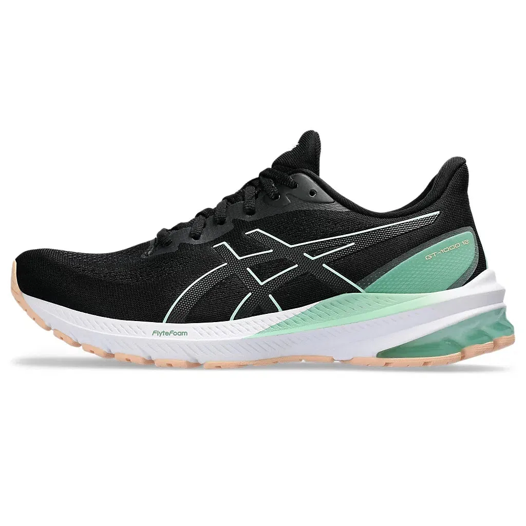 Asics GT-1000 12 Femme Noir/Teinte Menthe