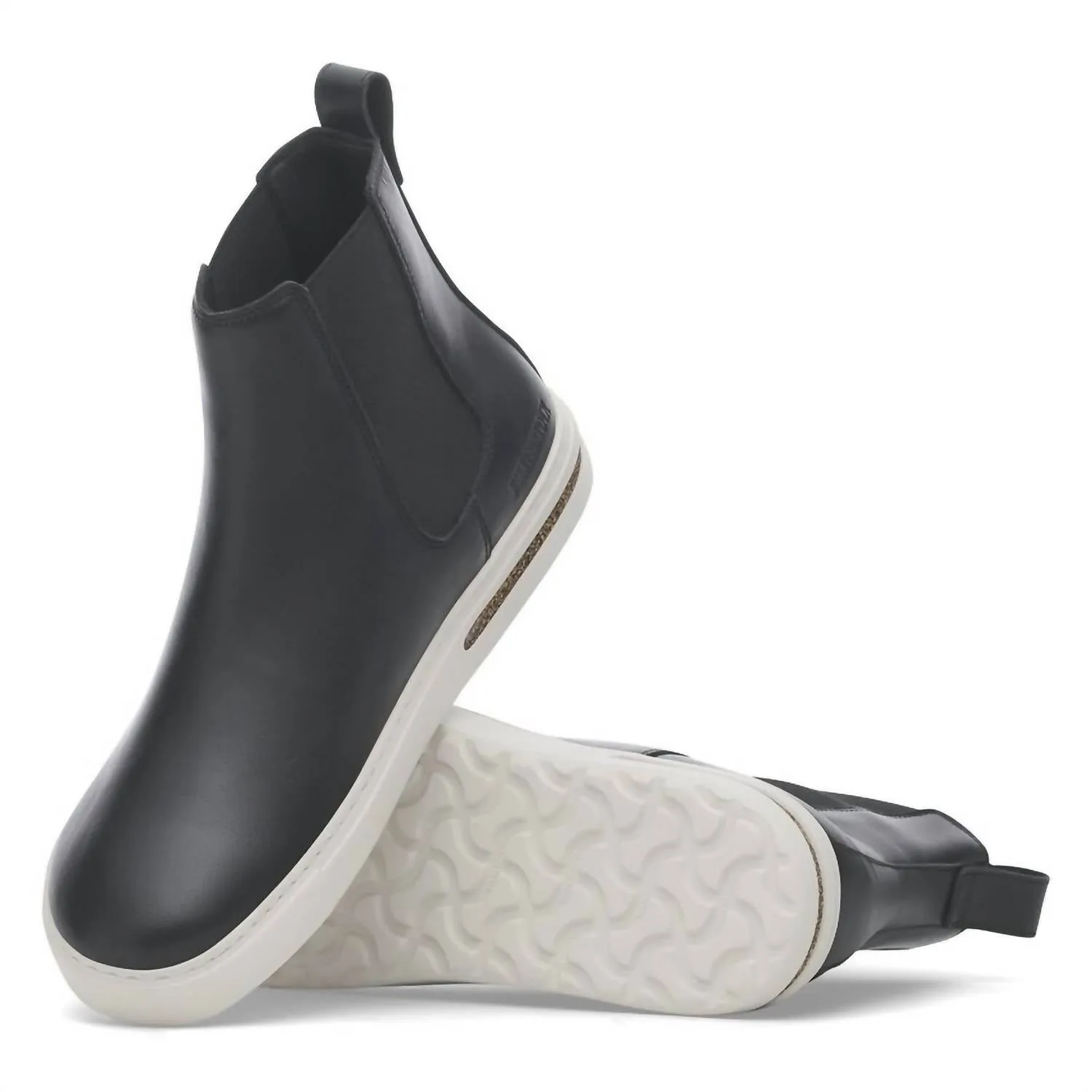 Bottes Chelsea en cuir souple pour femme en noir