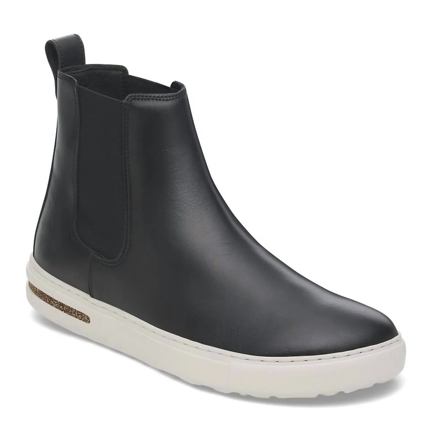 Bottes Chelsea en cuir souple pour femme en noir