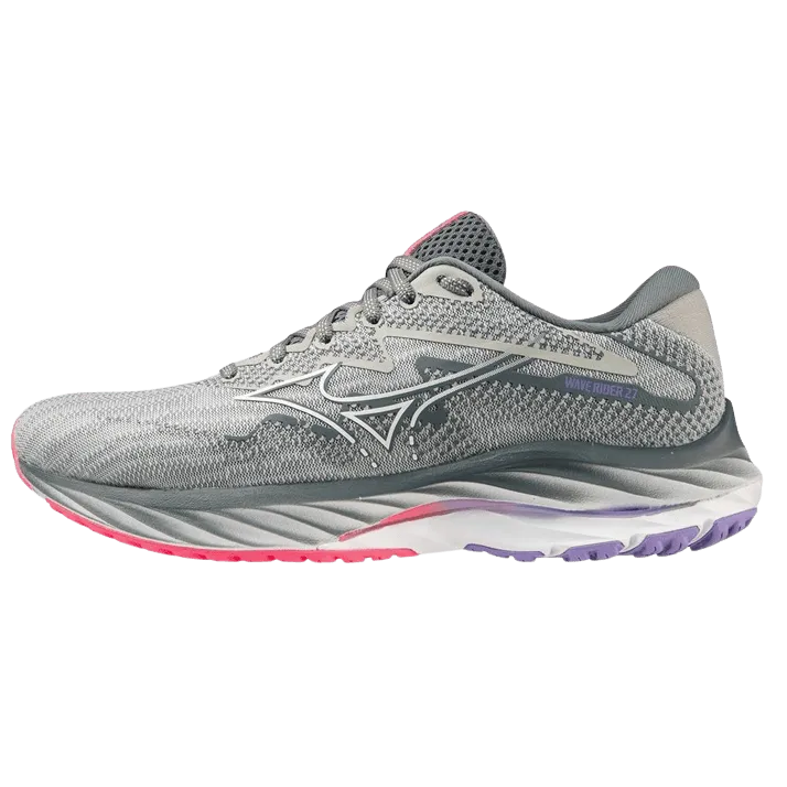 Mizuno Wave Rider 27 pour Femme Perle-Bleu-Blanc