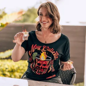 T-shirt décontracté Muy Caliente pour femmes - Noir