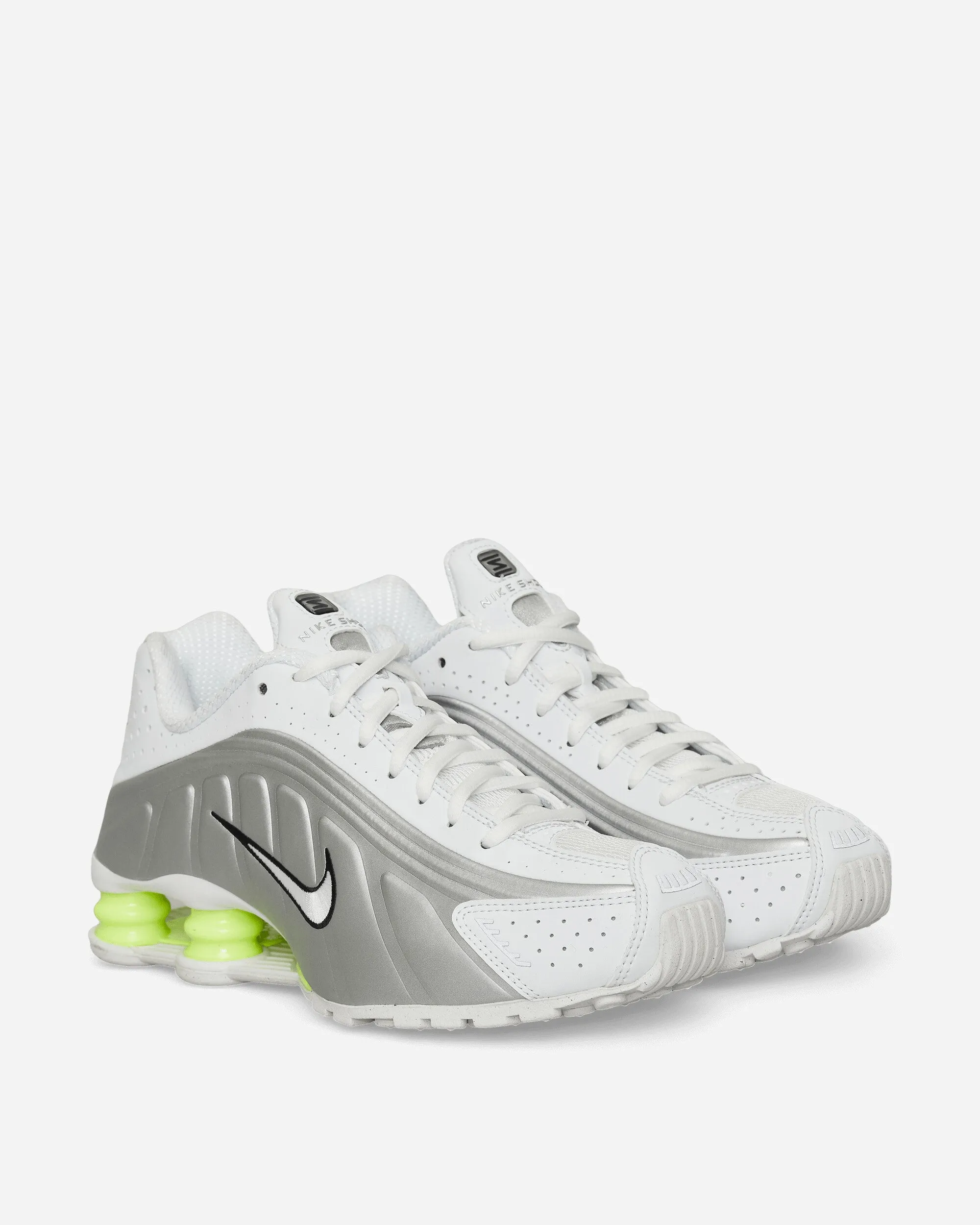 Baskets Shox R4 pour Femme Blanc / Argent Métallisé / Volt
