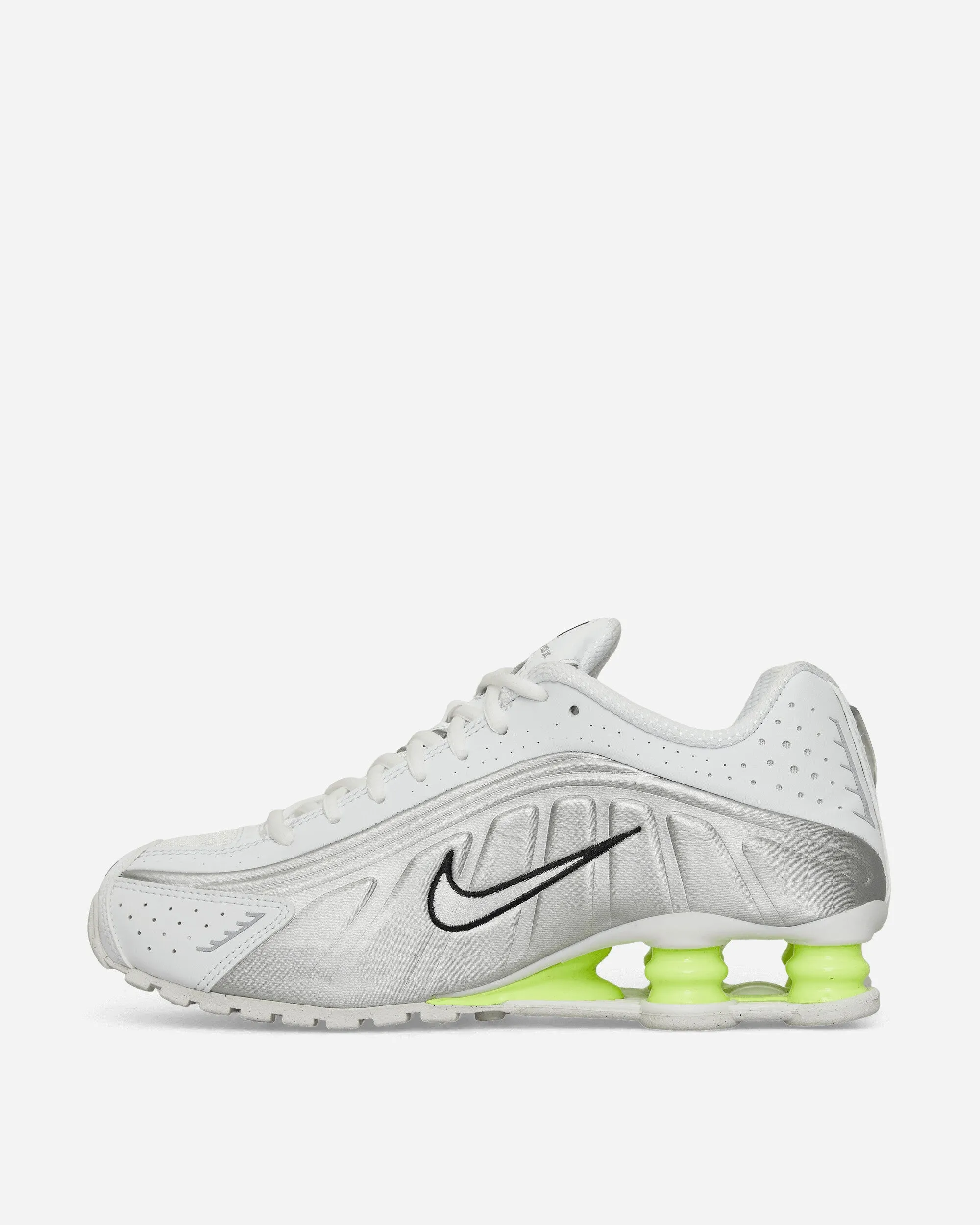 Baskets Shox R4 pour Femme Blanc / Argent Métallisé / Volt