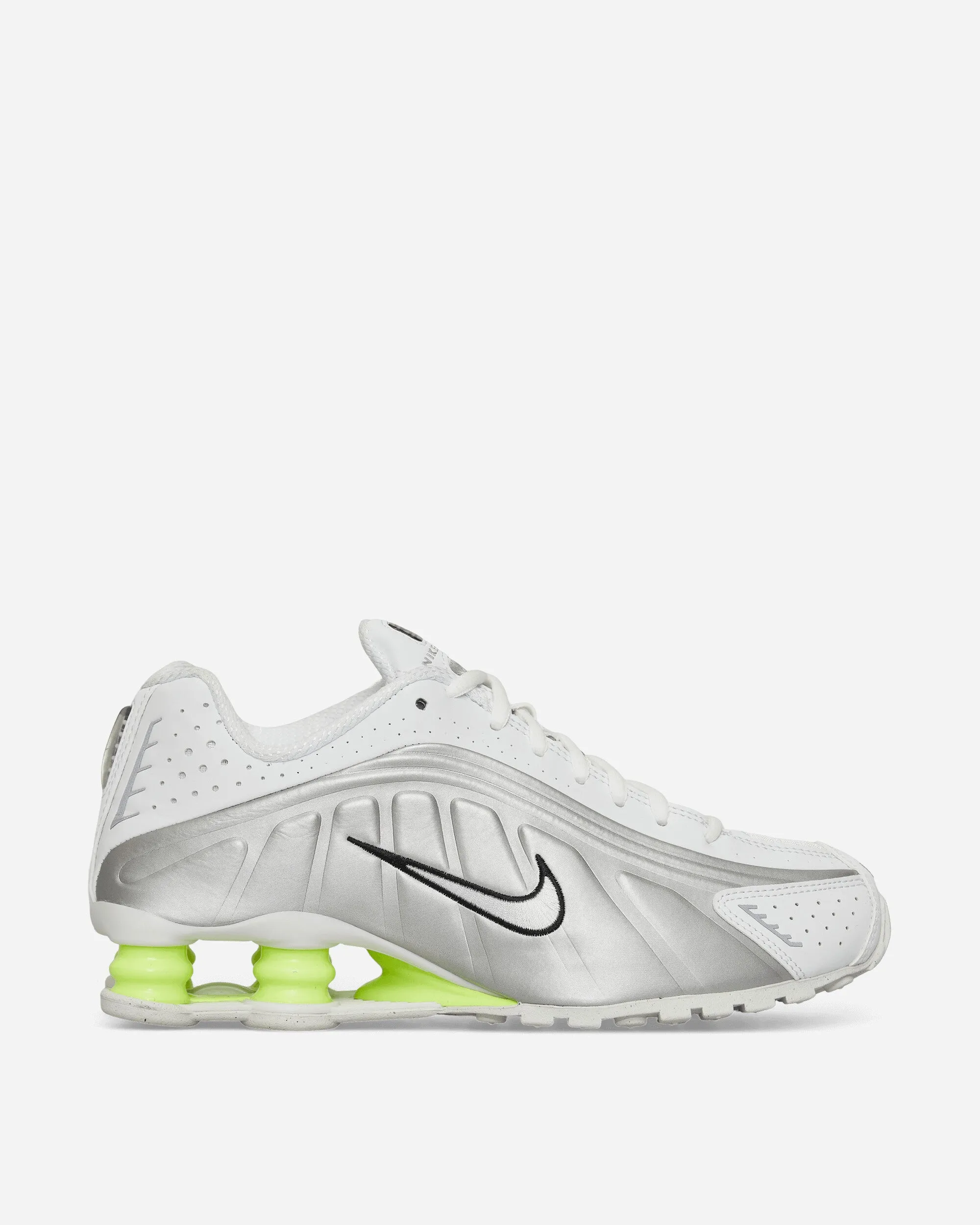 Baskets Shox R4 pour Femme Blanc / Argent Métallisé / Volt