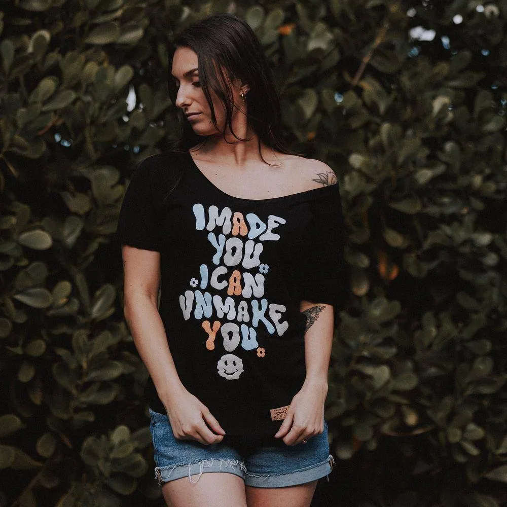 T-shirt décontracté Unmake pour femme - Noir