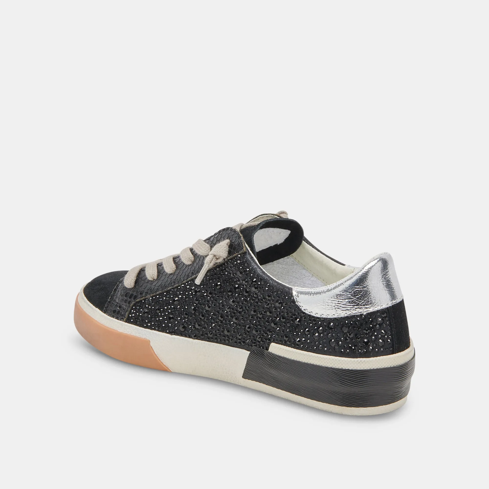 ZINA CRYSTAL SNEAKERS SUÈDE NOIR