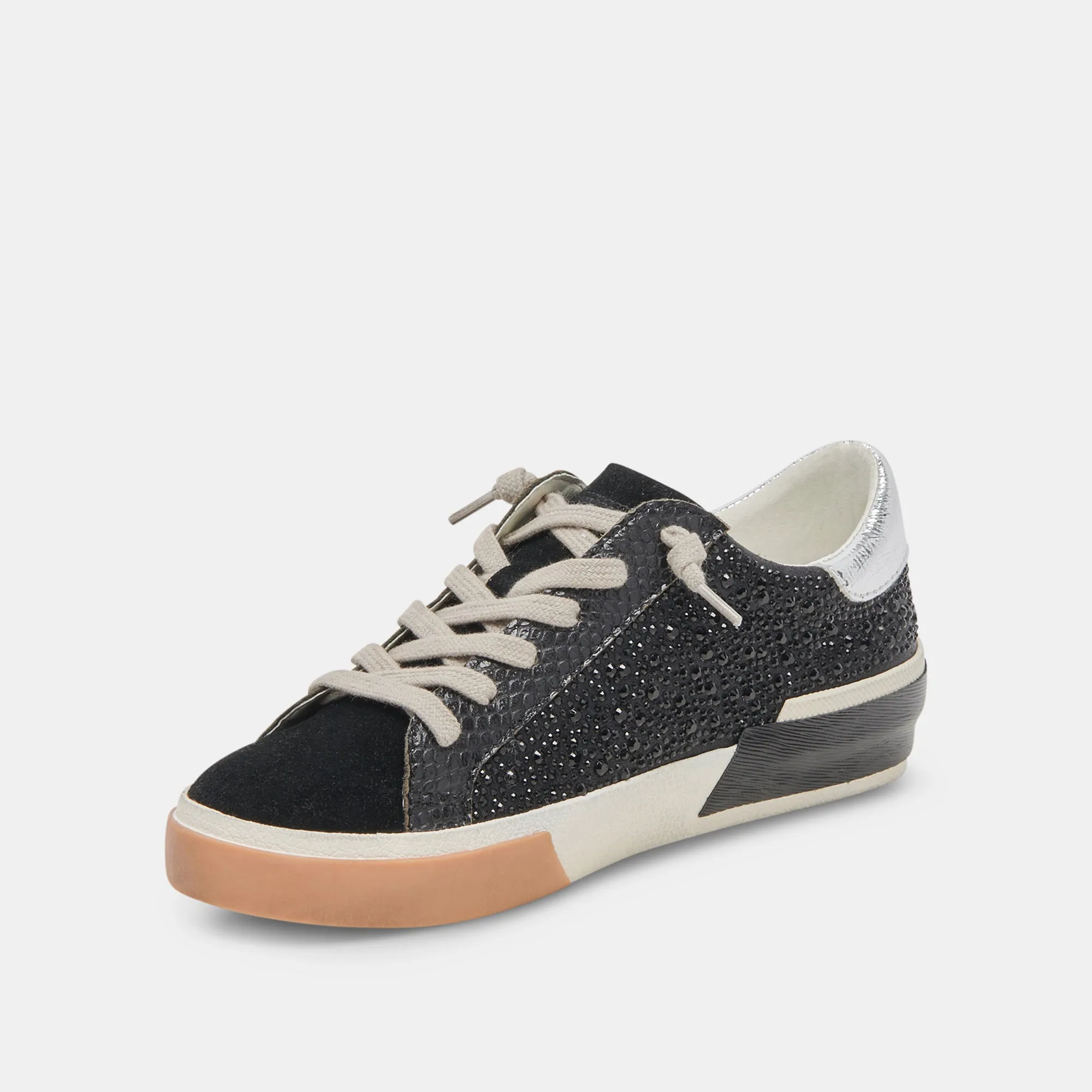 ZINA CRYSTAL SNEAKERS SUÈDE NOIR