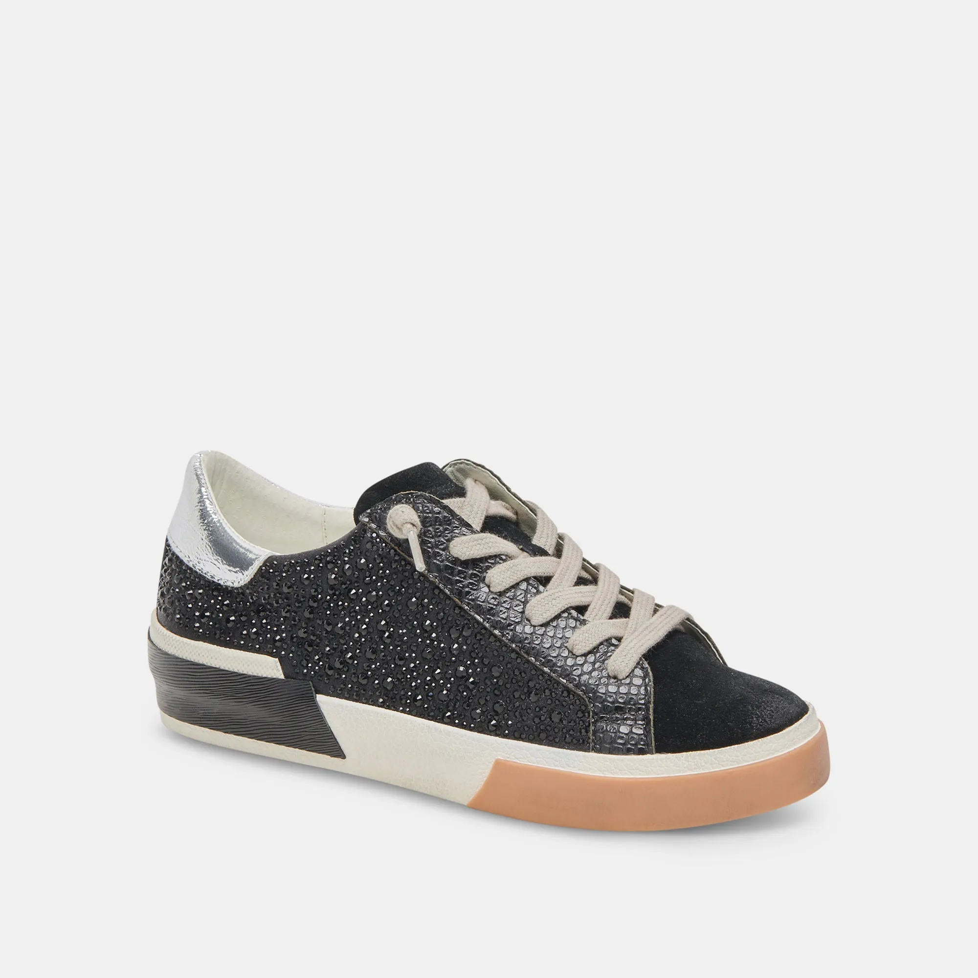ZINA CRYSTAL SNEAKERS SUÈDE NOIR