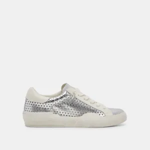 ZINA PERF 360 BASKETS EN CUIR ARGENTÉ
