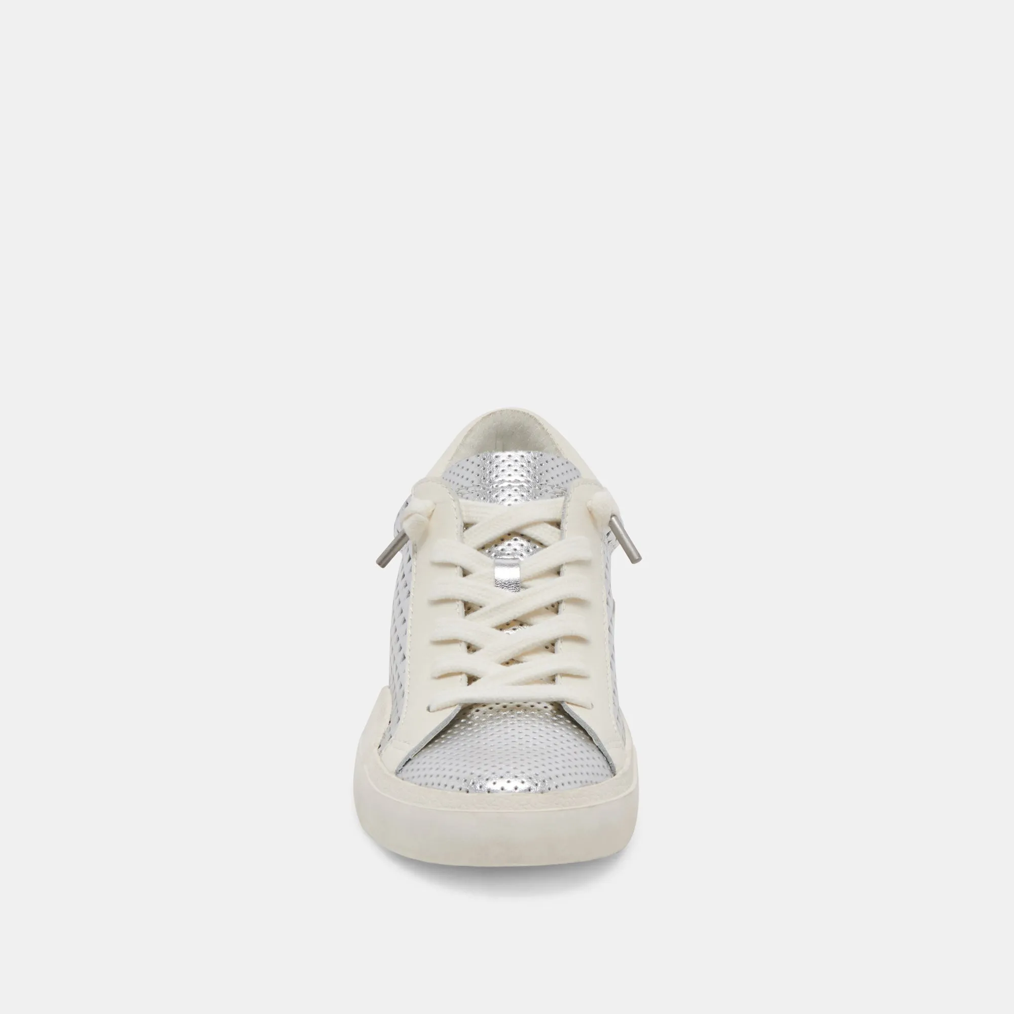 ZINA PERF 360 BASKETS EN CUIR ARGENTÉ
