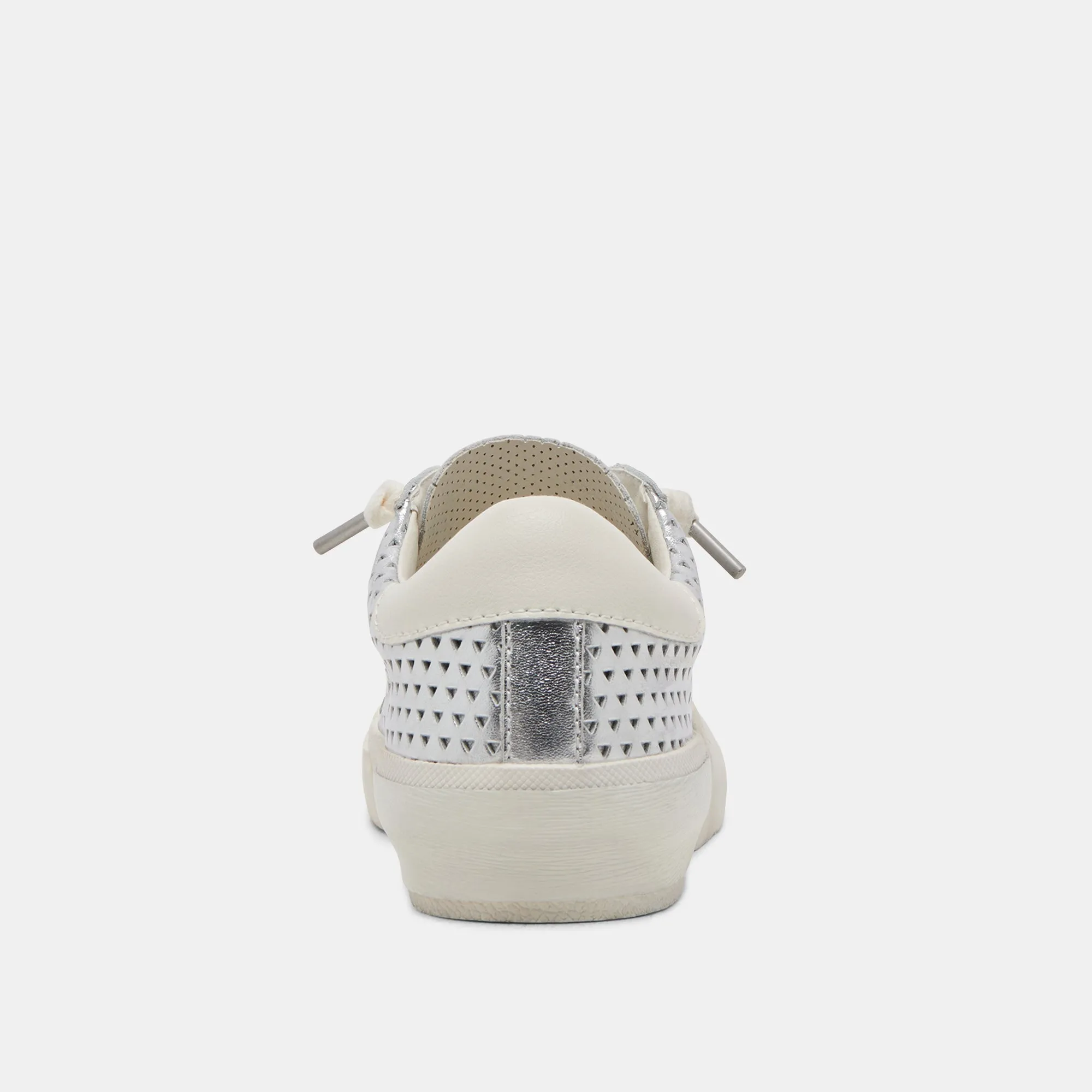 ZINA PERF 360 BASKETS EN CUIR ARGENTÉ