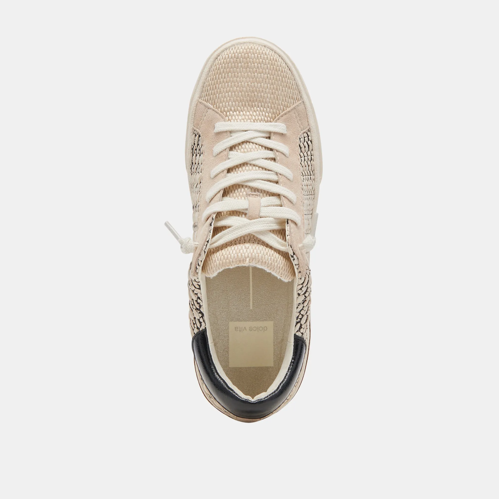 ZINA SNEAKERS NOIR RAFFIA NATUREL