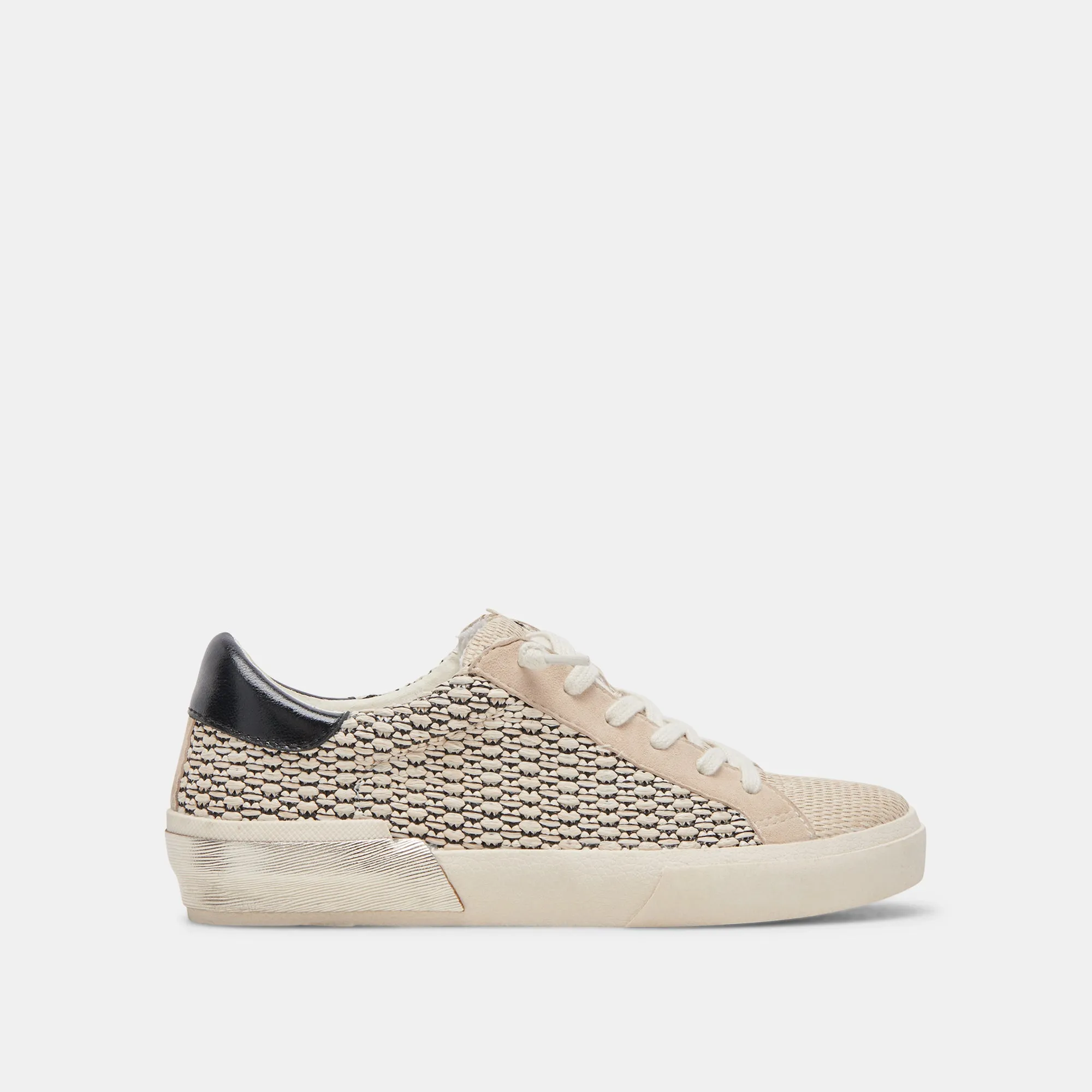 ZINA SNEAKERS NOIR RAFFIA NATUREL