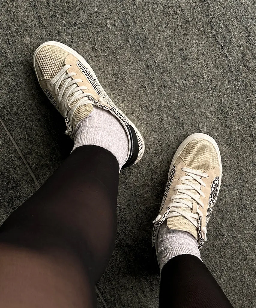 ZINA SNEAKERS NOIR RAFFIA NATUREL